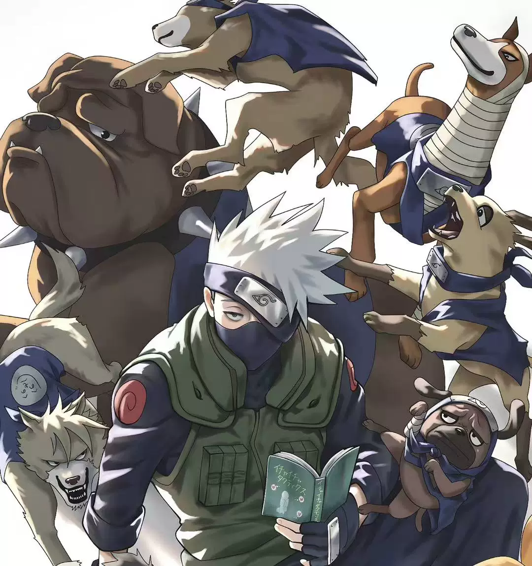 【Pre-sale】Decorative Painting of Kakashi and Dogs-Naruto-H2 Studio