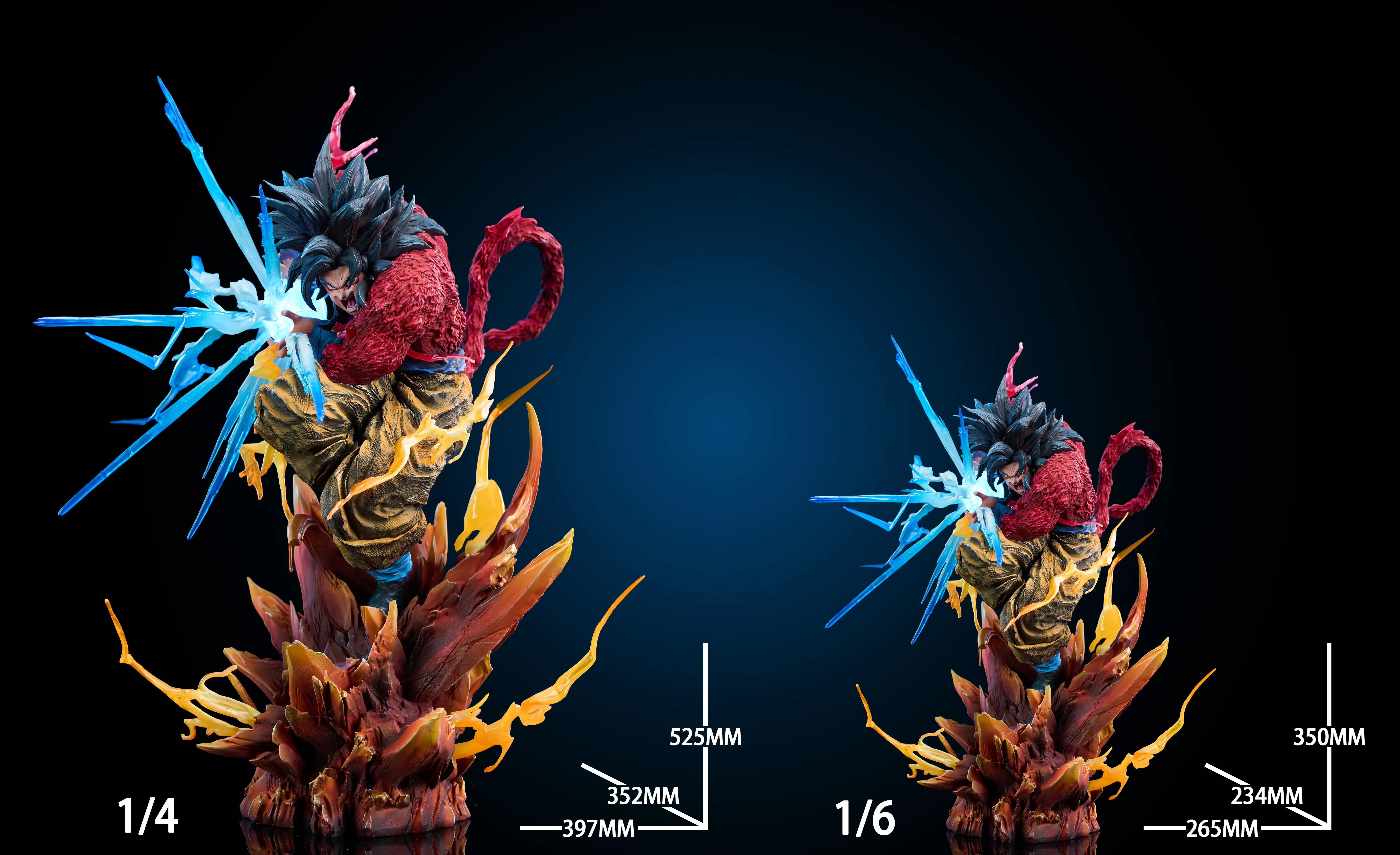 【Pre-sale】1/6 and 1/4 Scale SS4 and SS5 Goku with LED-Iron Curtain Studio