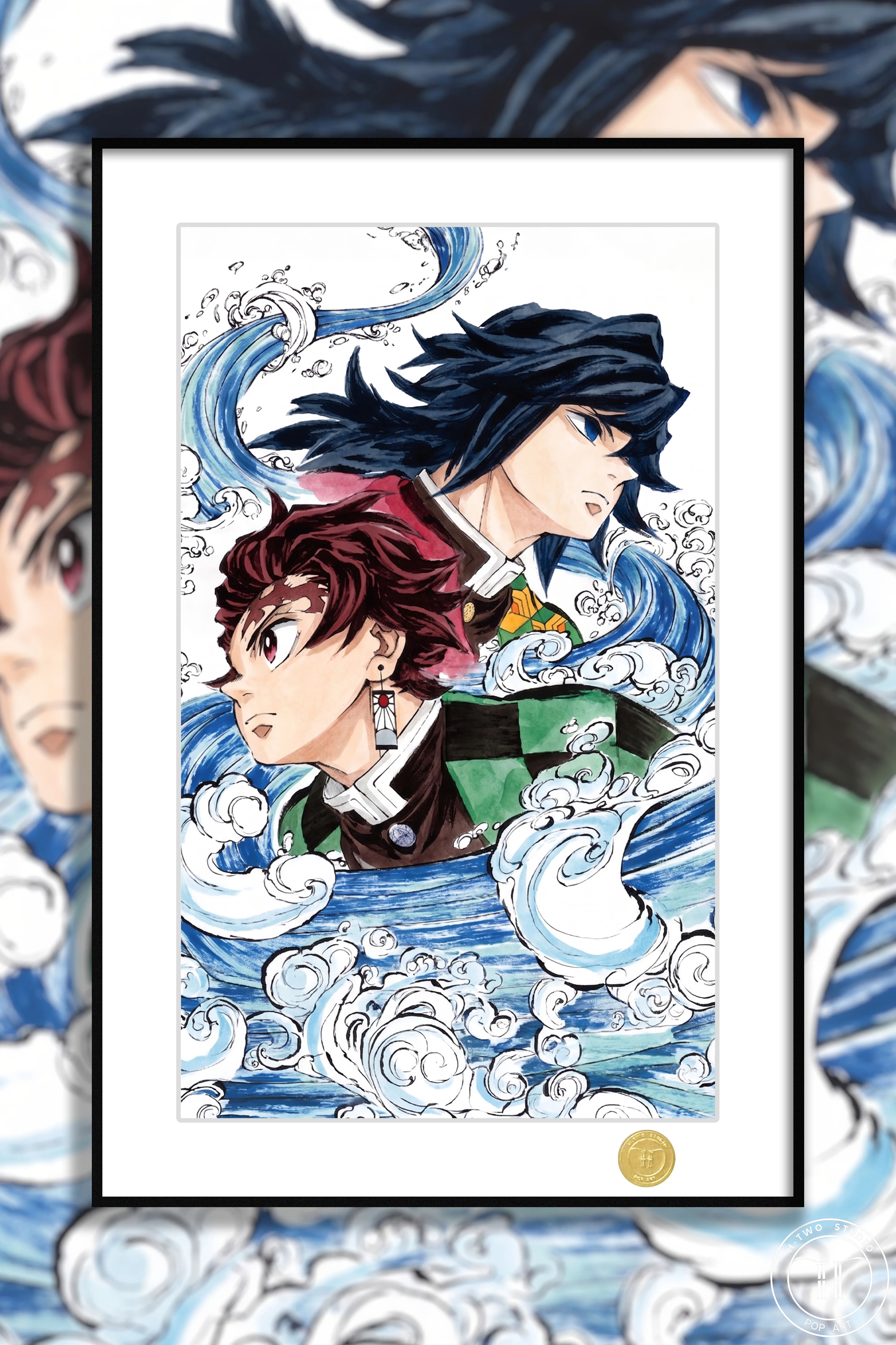 【Pre-sale】Decorative Painting of Tomioka Giyuu and Kamado Tanjiro-H2 Studio