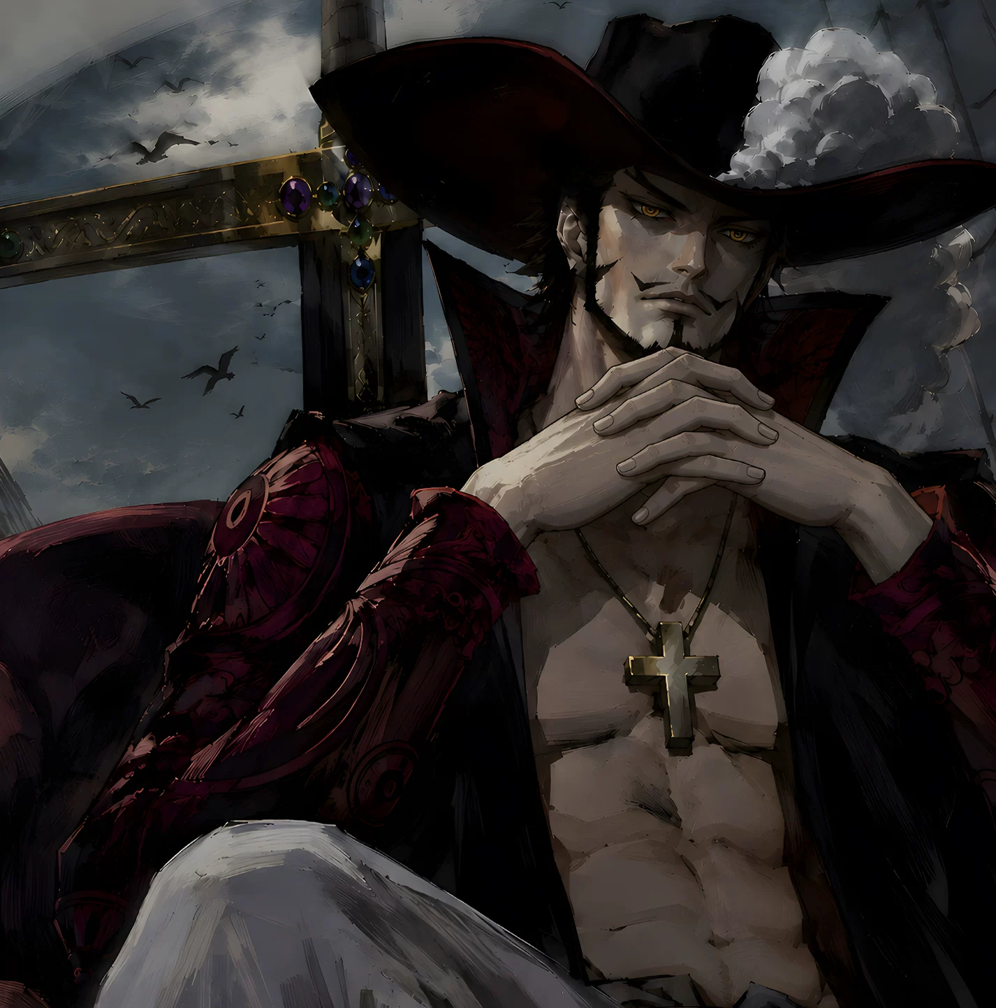 【Pre-sale】Decorative Painting of Dracule Mihawk-One Piece-H2 Studio