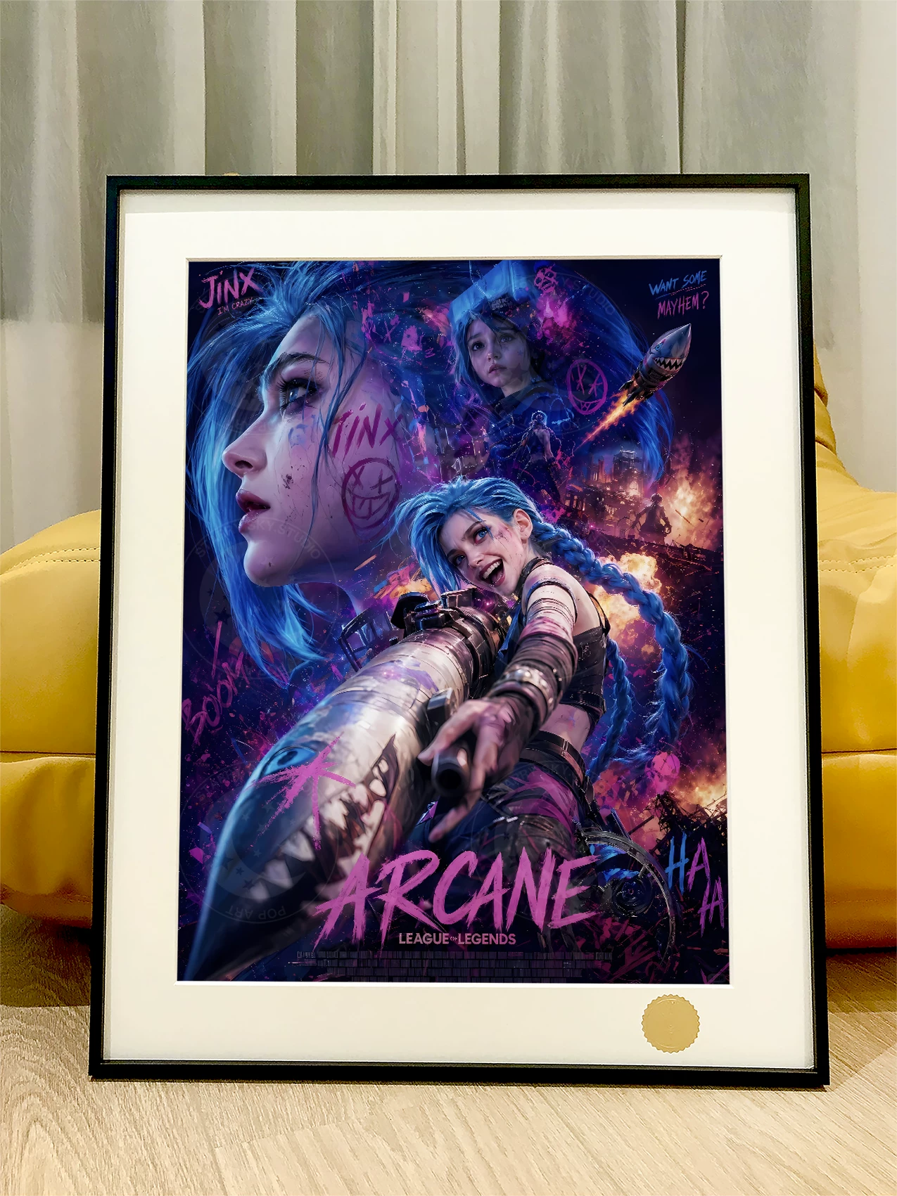 【Pre-sale】Decorative Painting of Arcane Jinx-League of Legends-XingKong Studio