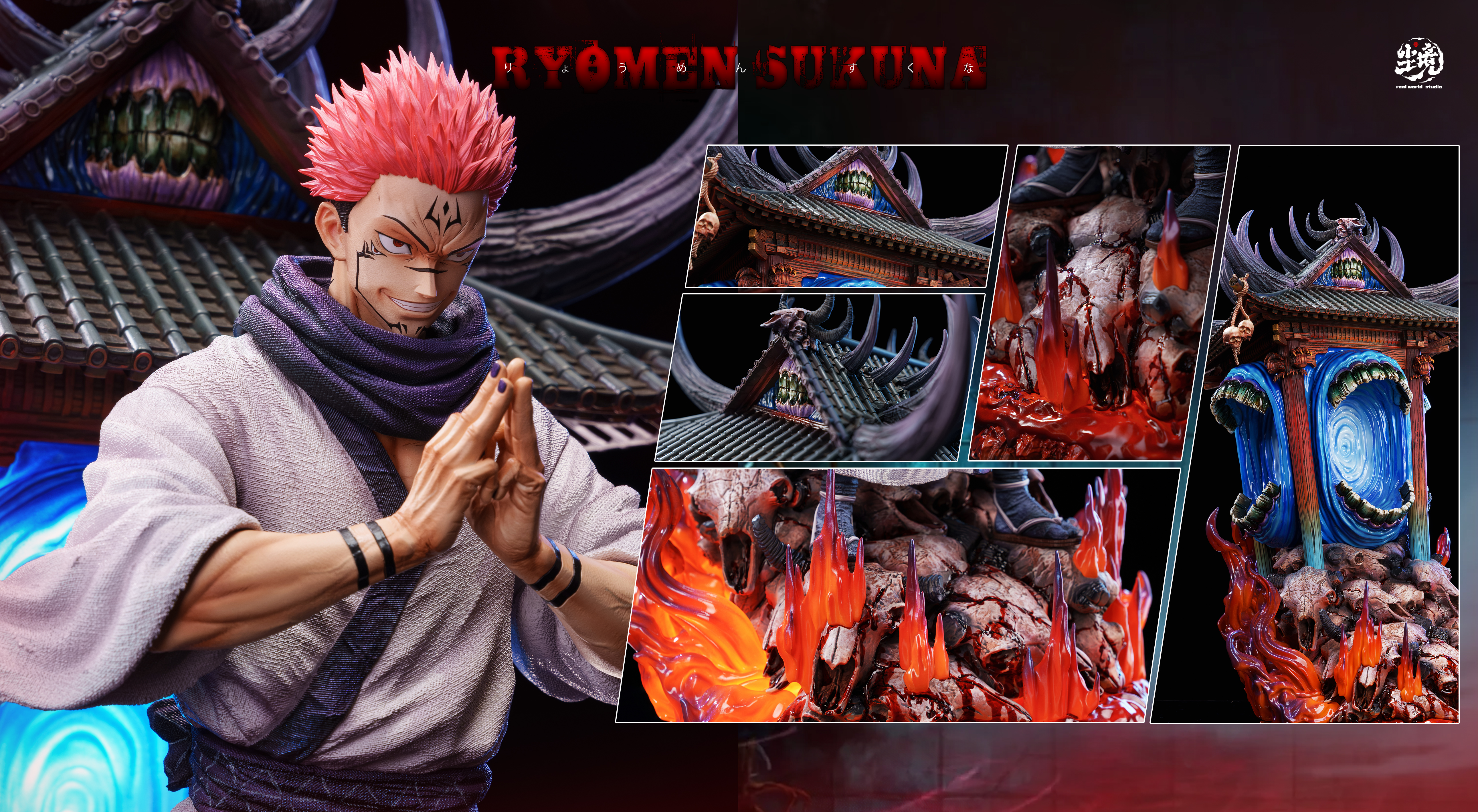【Pre-sale】1/6 Scale Pink Hair Ryomen Sukuna with Evil Smile-Jujutsu Kaisen-Real World Studio