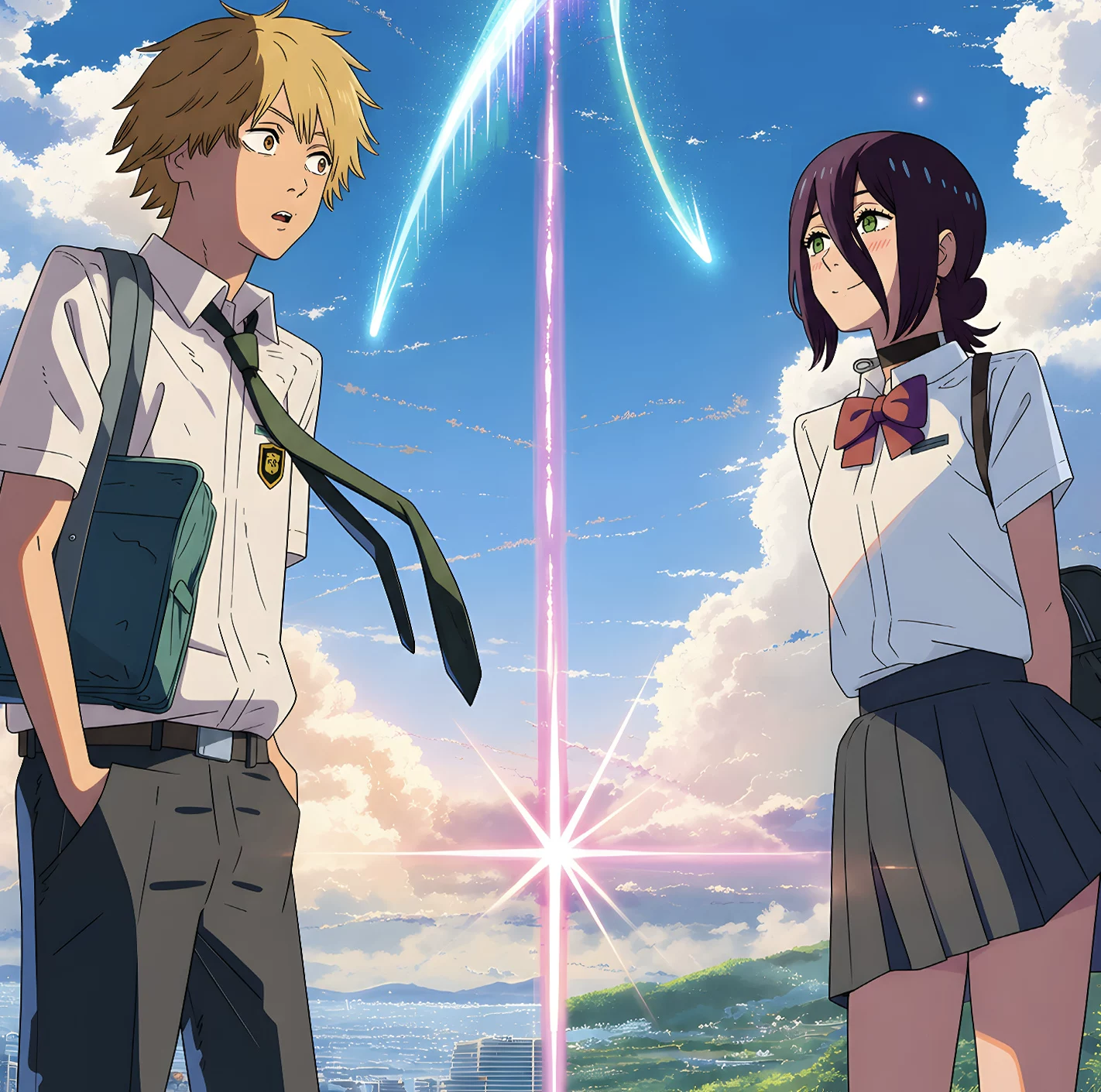 【Pre-sale】Decorative Painting of Denji and Reze-Chainsaw Man-H2 Studio