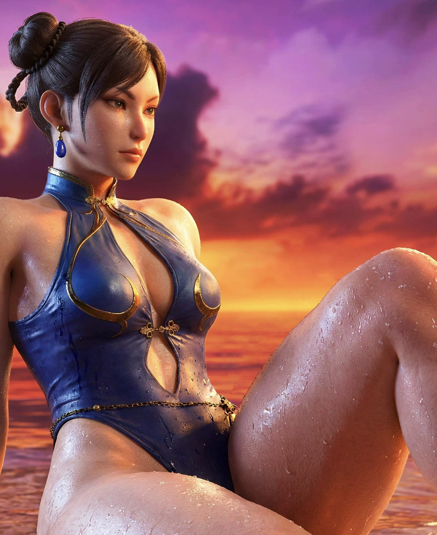 【Pre-sale】Decorative Painting of Beach ChunLi-Street Fighter-H2 Studio
