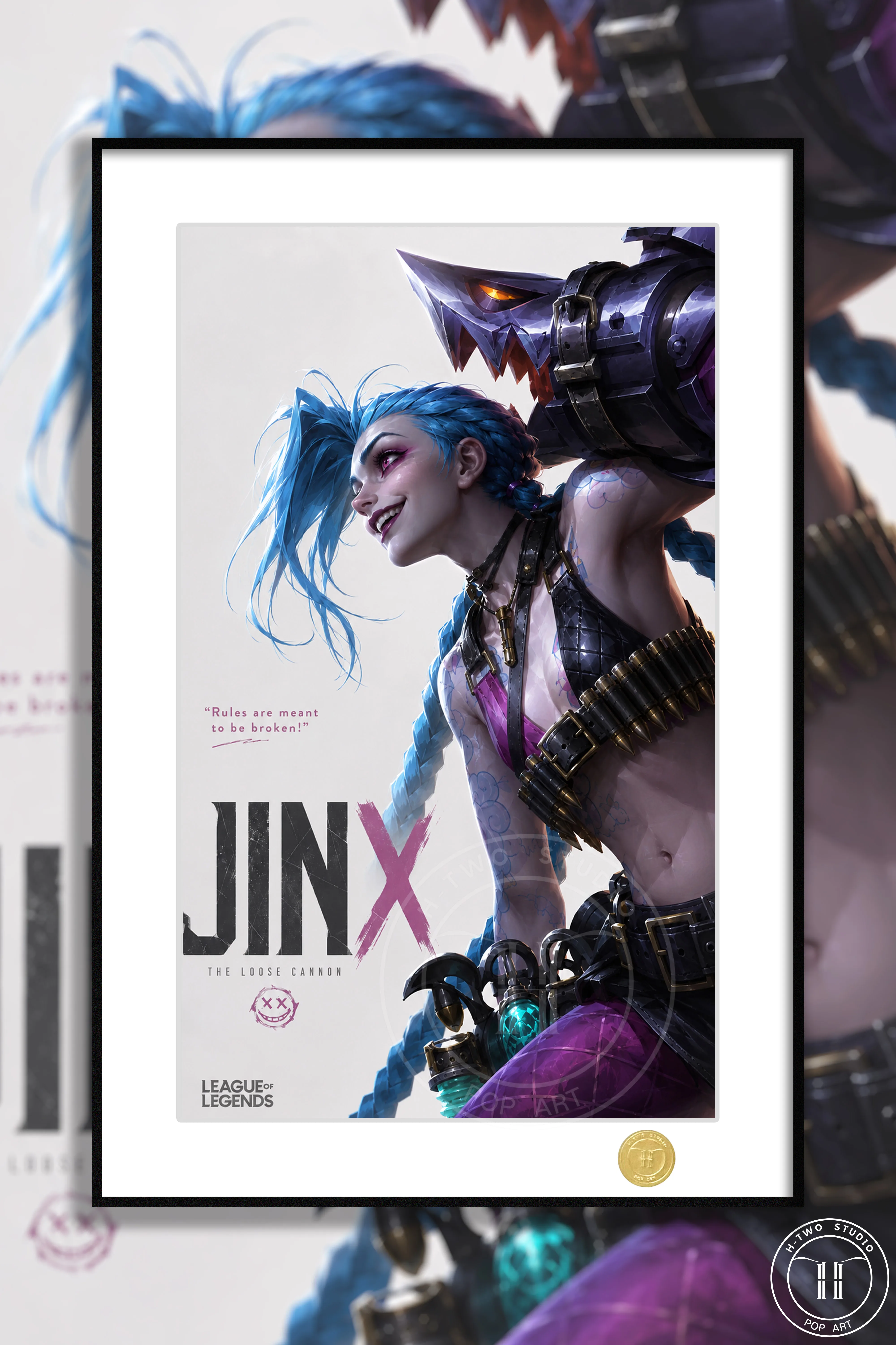 【Pre-sale】Decorative Painting of Jinx-League of Legends-One piece-H2 Studio
