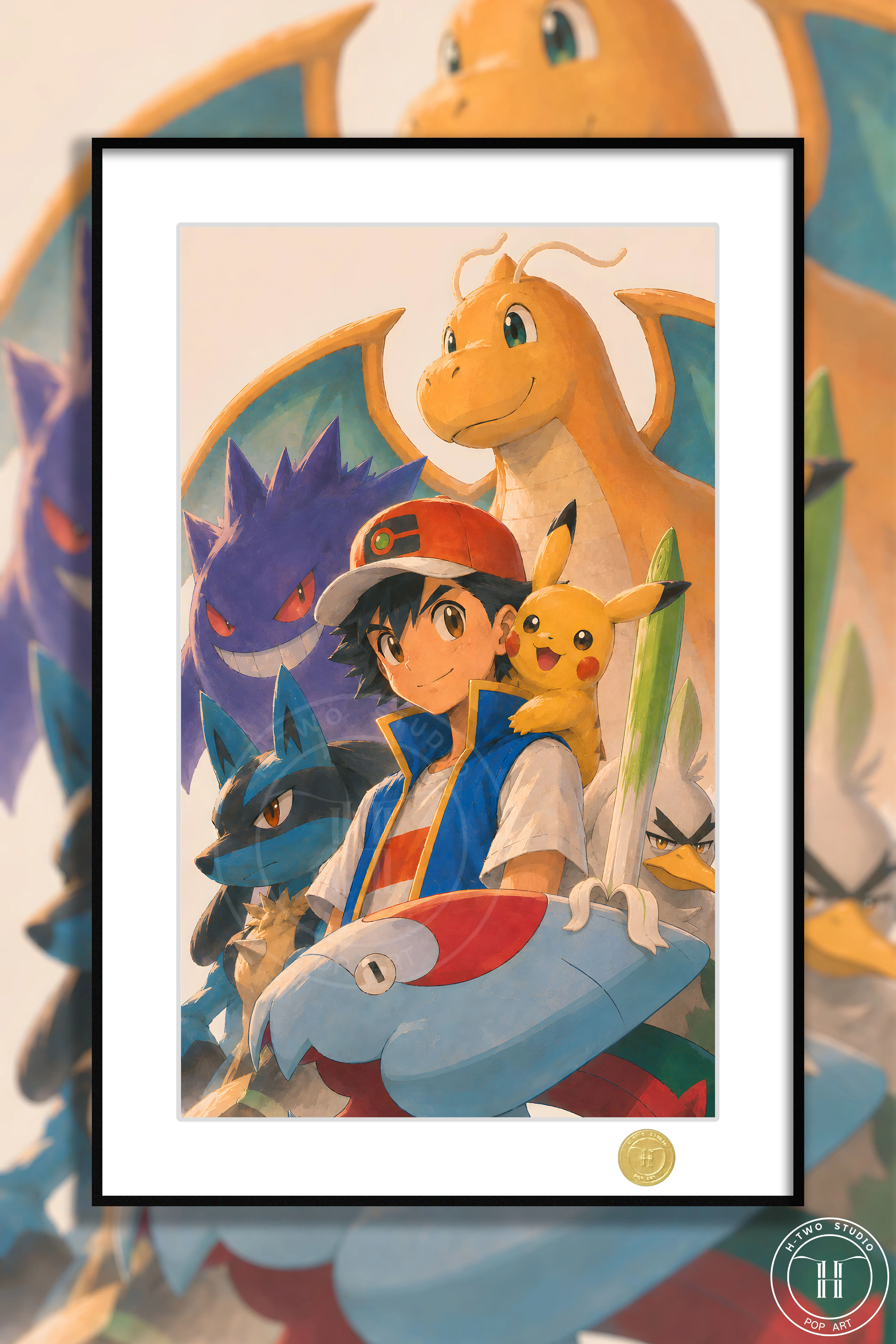 【Pre-sale】Decorative Painting of Ash Champion-Pokemon-H2 Studio