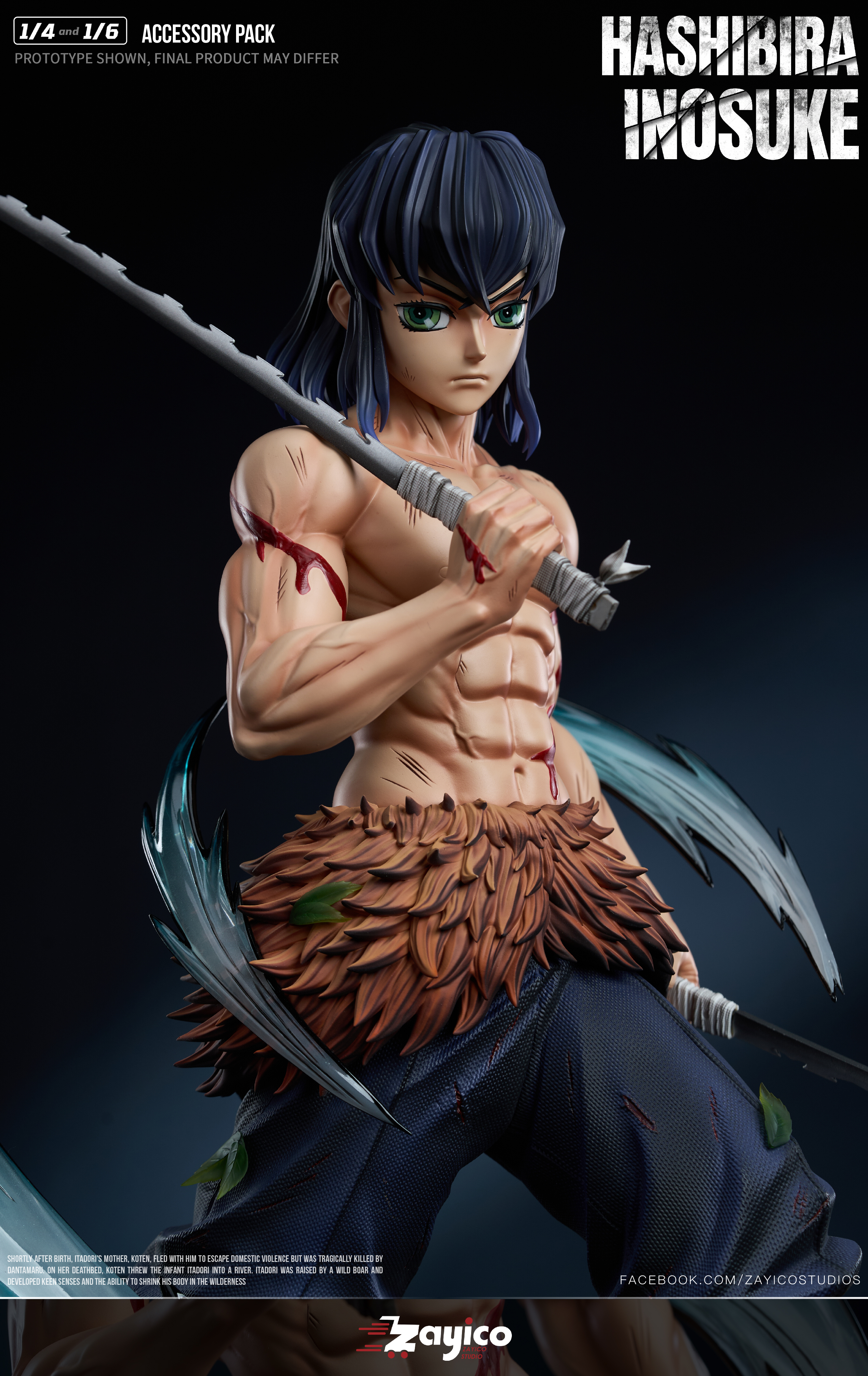 【Pre-sale】1/6 and 1/4 Scale Hashibira Inosuke-Demon Slayer-Zayico Studio