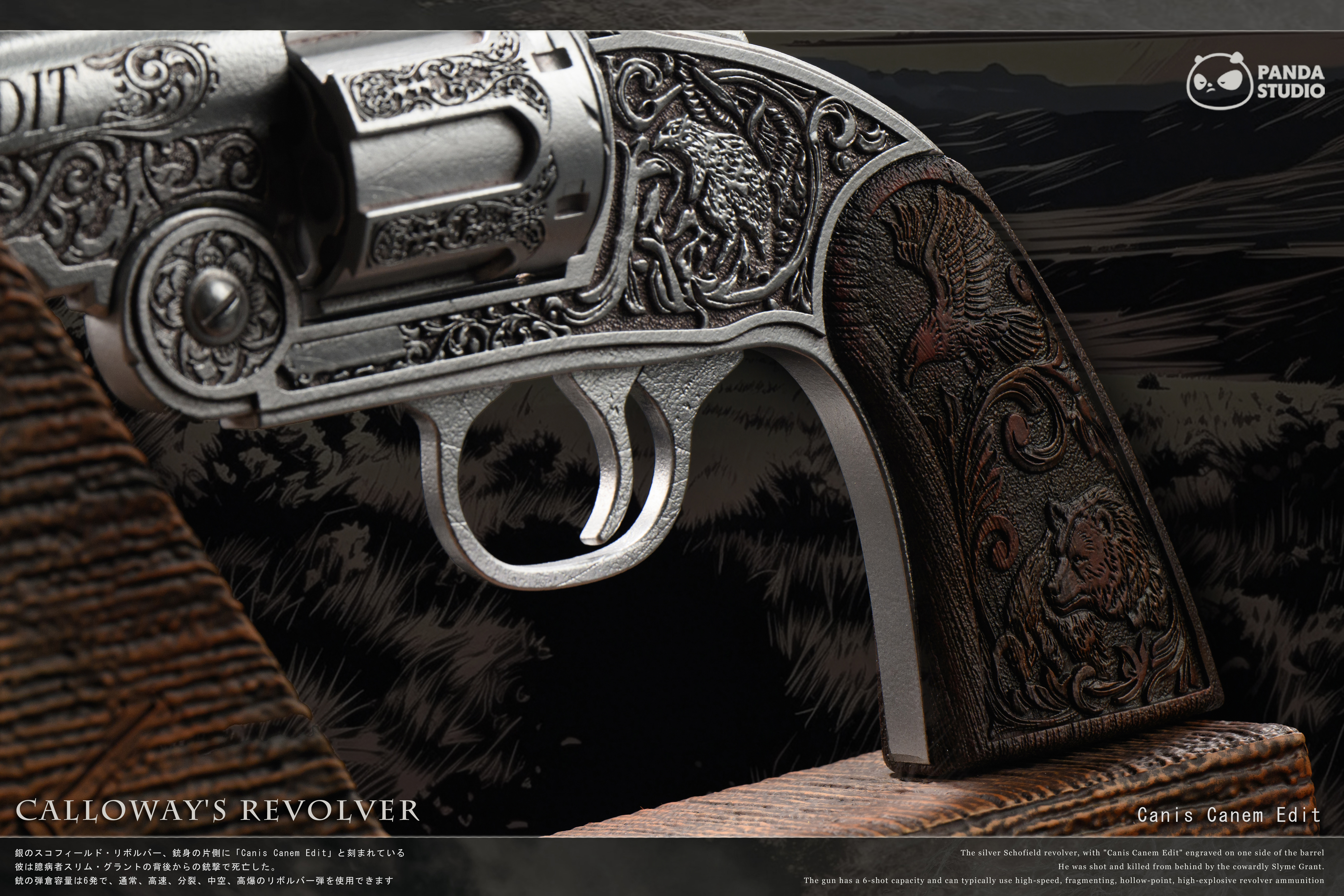 【Pre-sale】1/1 Scale Calloway's Revolver and Otis Miller's Revolver-Red Dead Redemption 2-Panda STUDIO