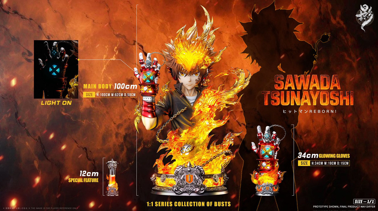 【Pre-sale】1/3 and 1/1 Scale Bust of Sawada Tsunayoshi with LED-HITMAN REBORN!-LueYing Studio