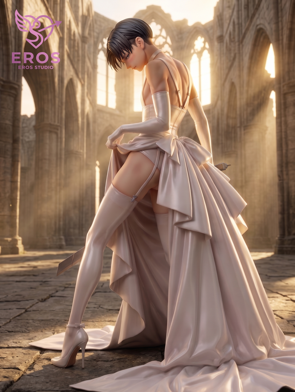 【Pre-sale】1/6 Scale Wedding Dress Levi-Attack on Titan-Eros Studio