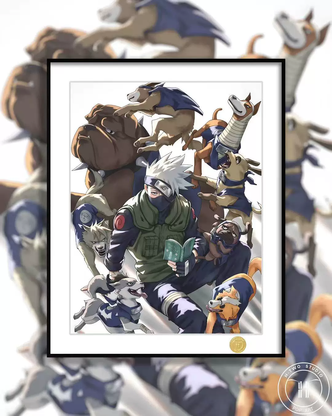 【Pre-sale】Decorative Painting of Kakashi and Dogs-Naruto-H2 Studio