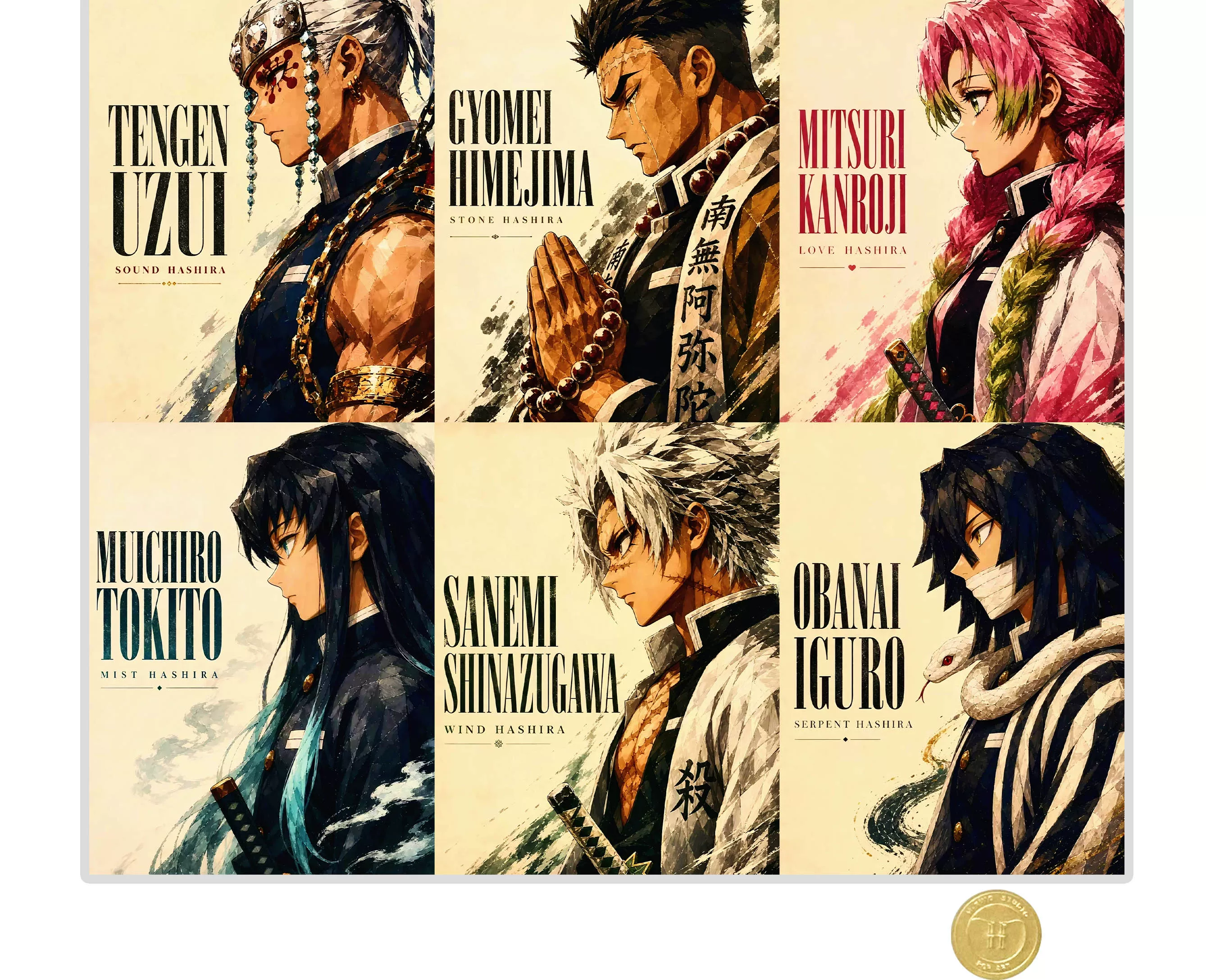 【Pre-sale】Decorative Painting of Nine-Hashira-Demon Slayer-H2 Studio