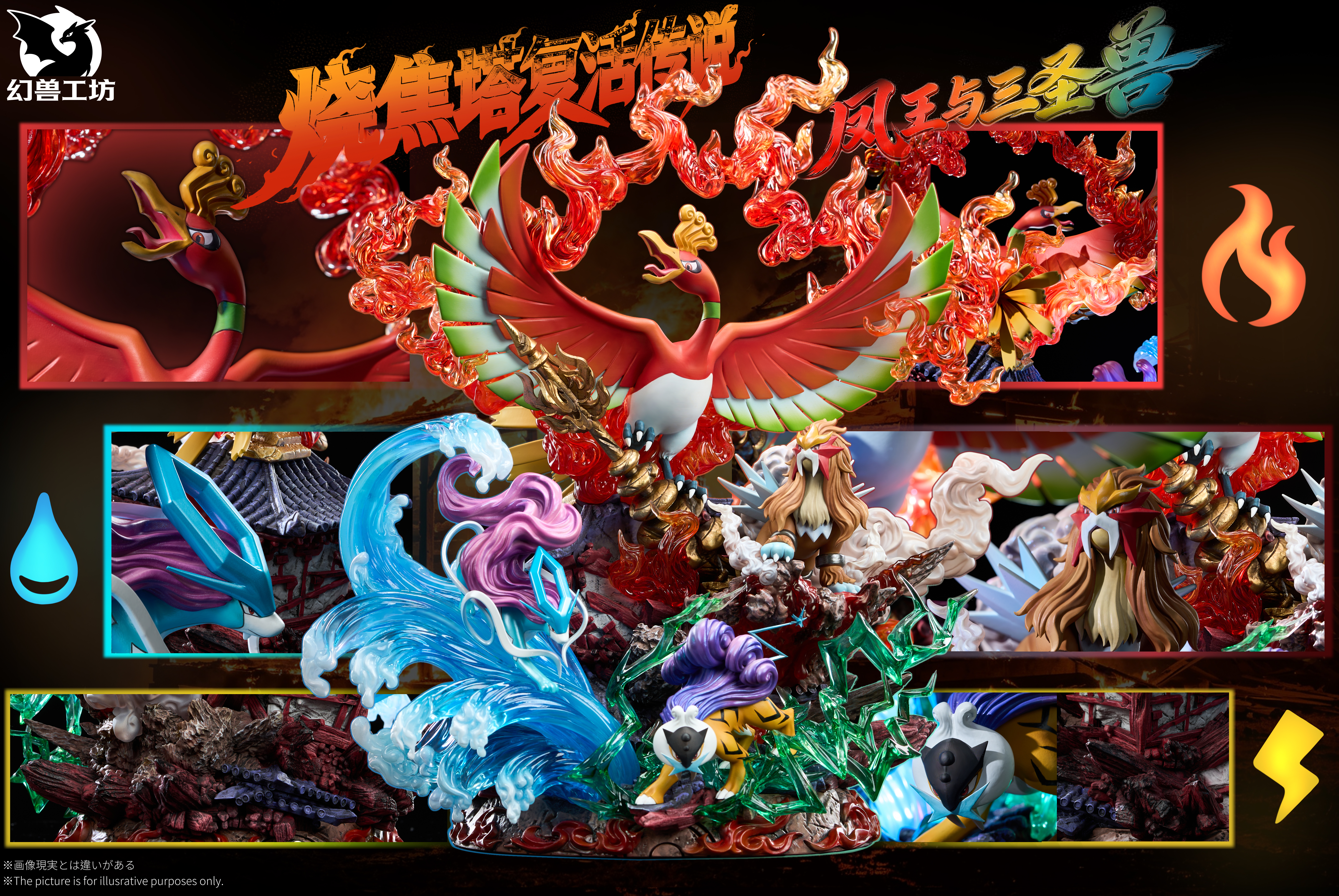 【Pre-sale】Ho-Oh and Legendary beasts with LED-Phantom Beast Studio