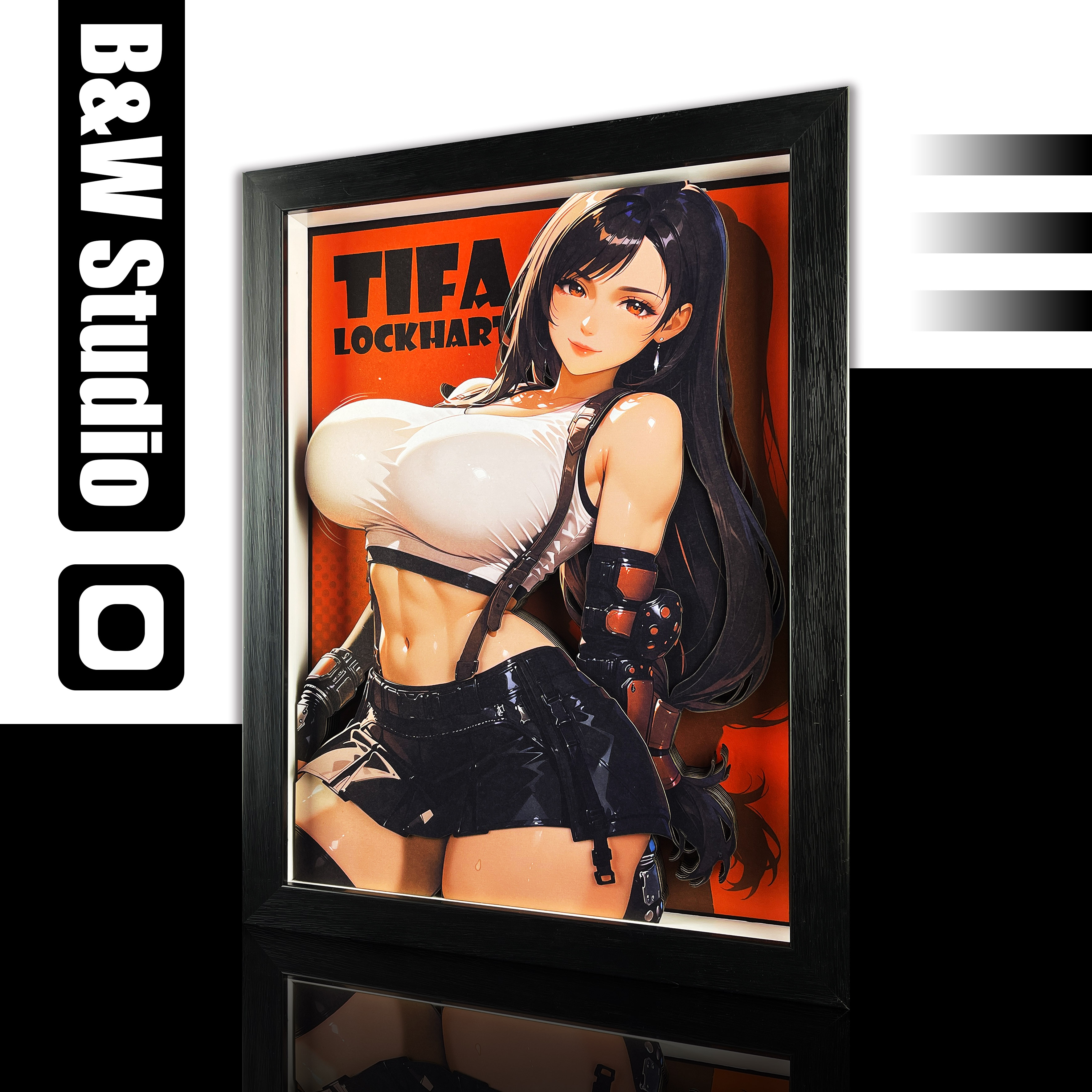 【Pre-sale】Decorative Painting of Tifa Lockhart-Final Fantasy-Black and White Studio