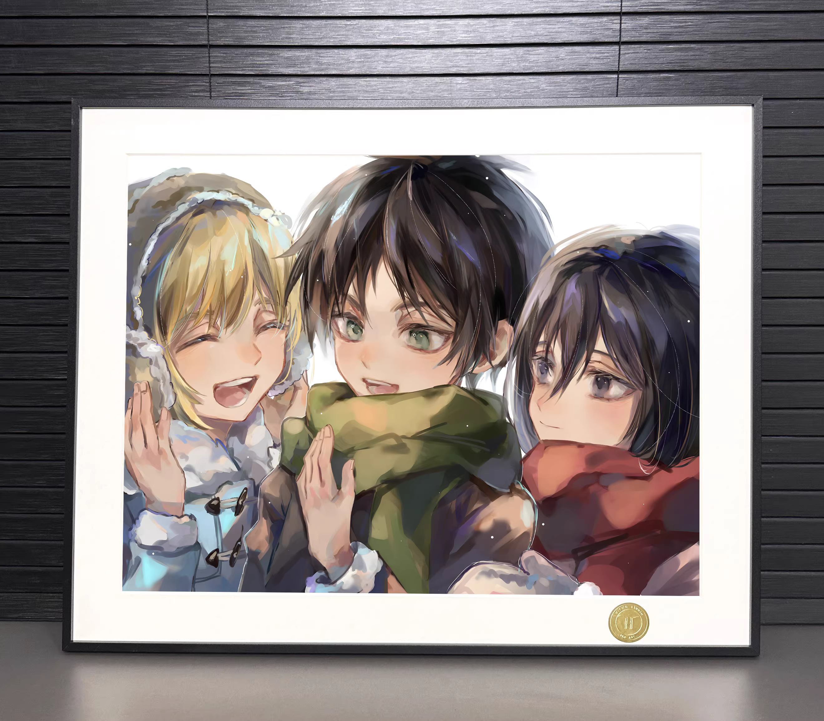 【Pre-sale】Decorative Painting of Mikasa, Eren and Armin-H2 Studio