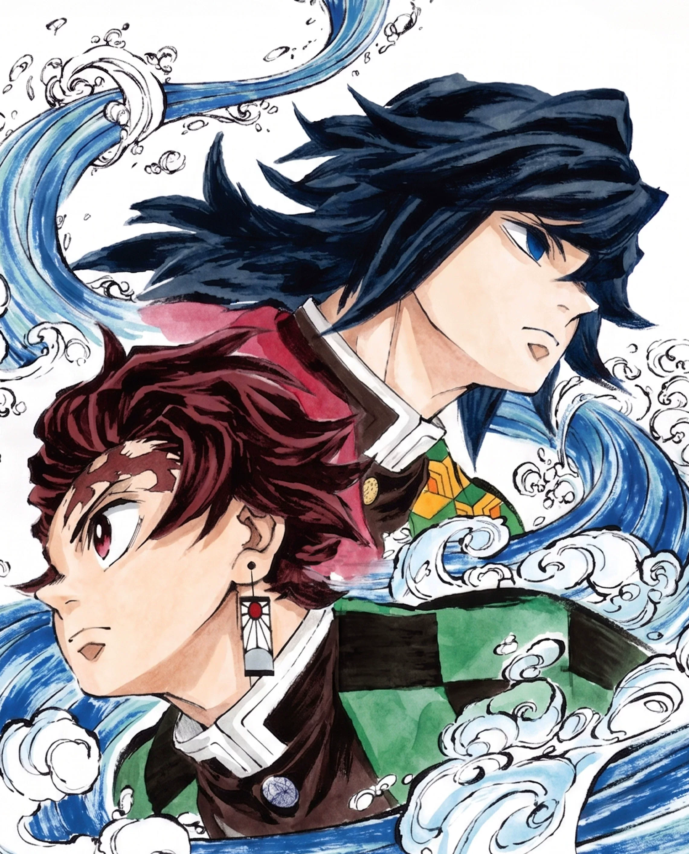 【Pre-sale】Decorative Painting of Tomioka Giyuu and Kamado Tanjiro-H2 Studio