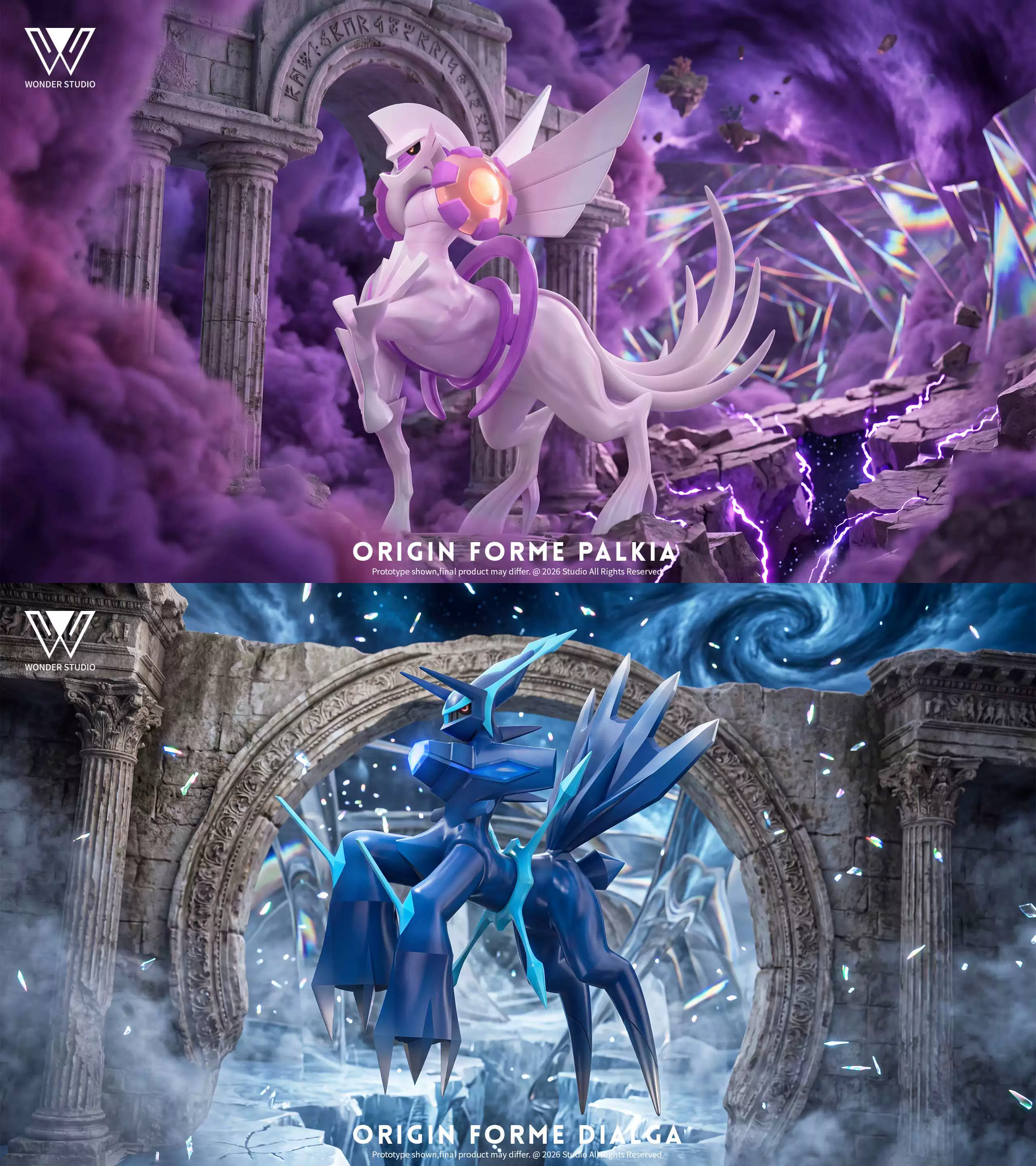 【Pre-sale】1/20 Scale Dialga and Palkia-Pokemon-Wonder Studio