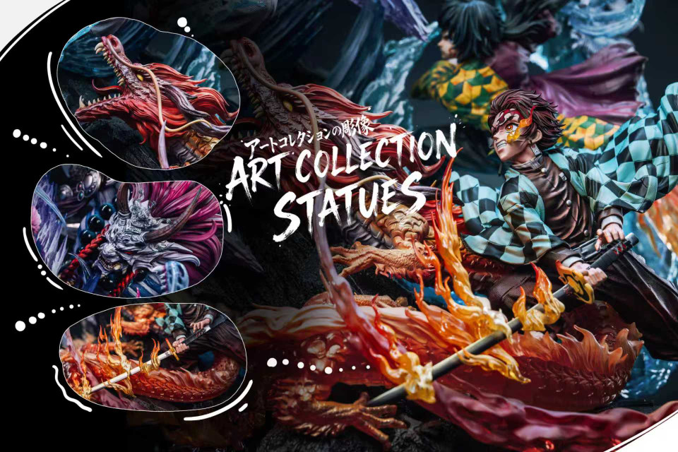 【Pre-sale】Kamado Tanjiro and Tomioka Giyu vs Akaza with LED-Demon Slayer-Hertz Studio