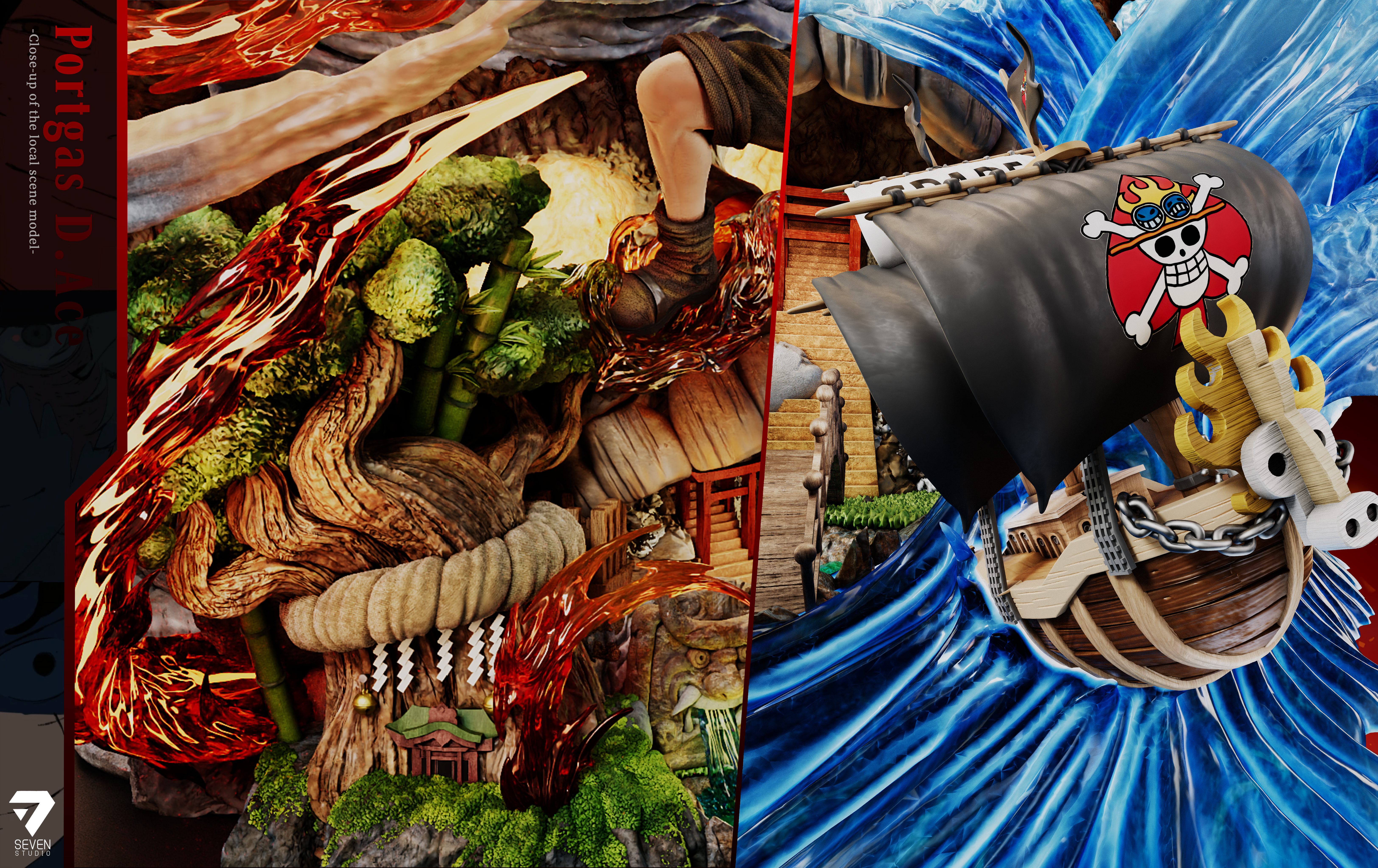 【Pre-sale】Flame Emperor Ace with LED-One Piece-Seven Studio