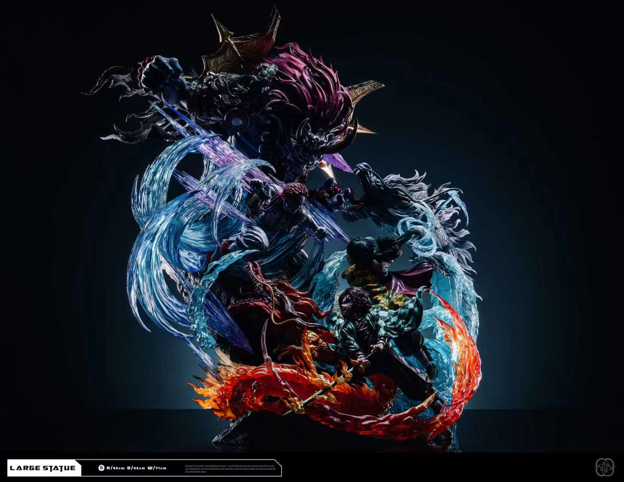 【Pre-sale】Kamado Tanjiro and Tomioka Giyu vs Akaza with LED-Demon Slayer-Hertz Studio