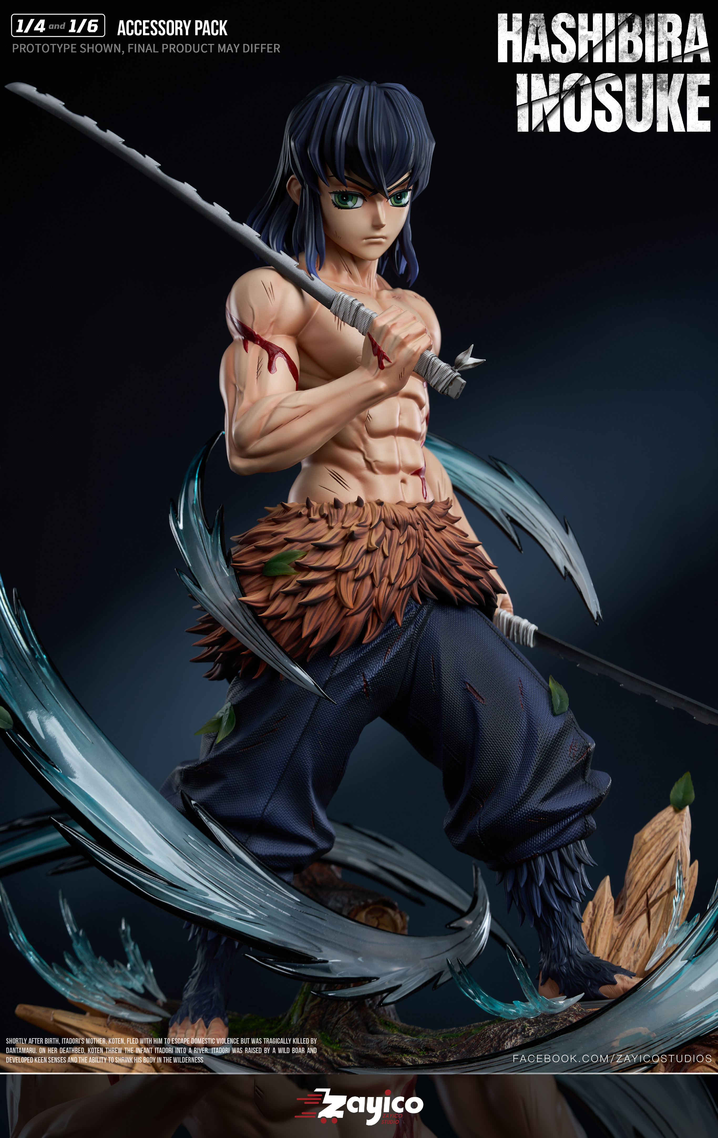 【Pre-sale】1/6 and 1/4 Scale Hashibira Inosuke-Demon Slayer-Zayico Studio