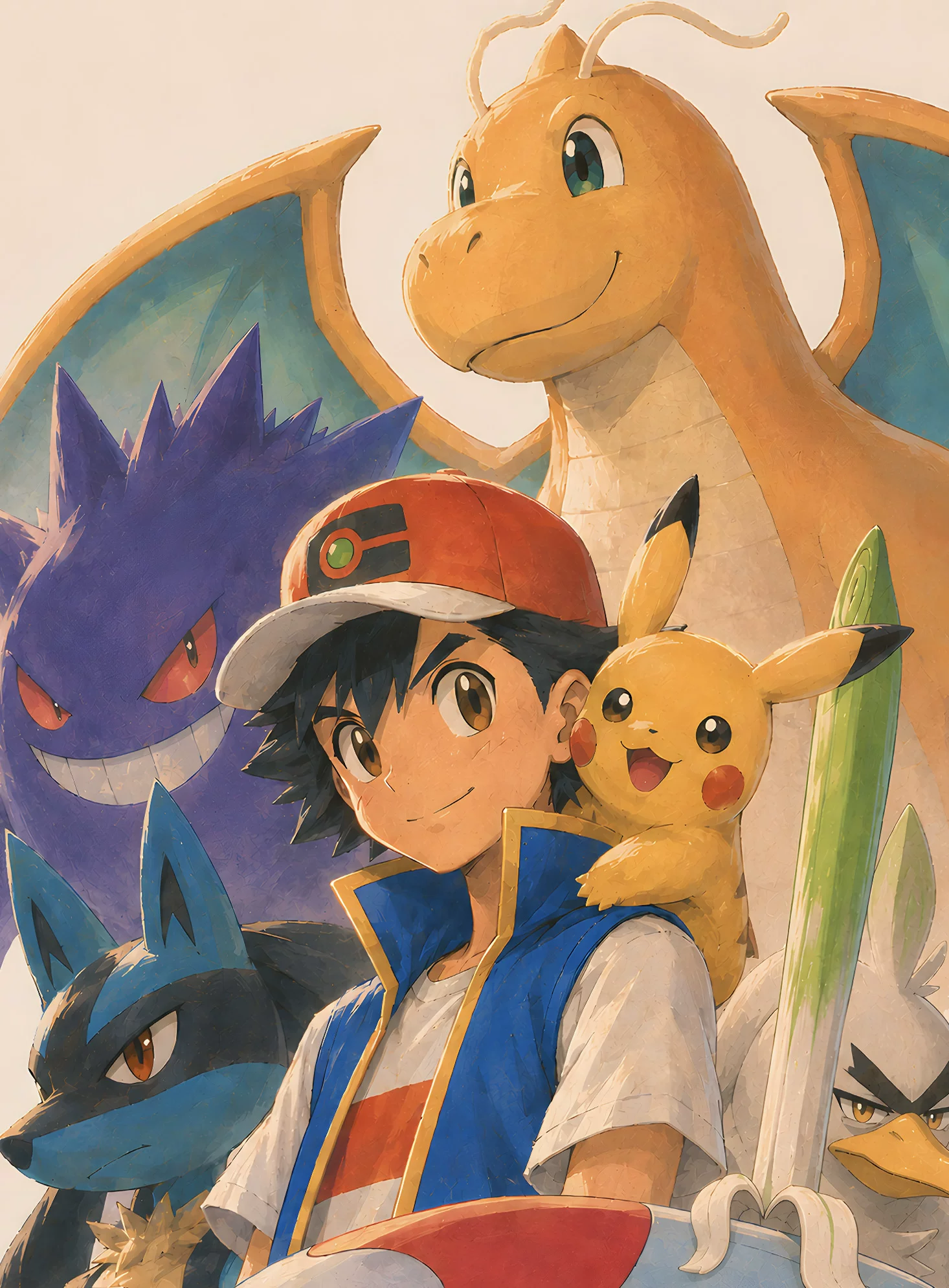【Pre-sale】Decorative Painting of Ash Champion-Pokemon-H2 Studio
