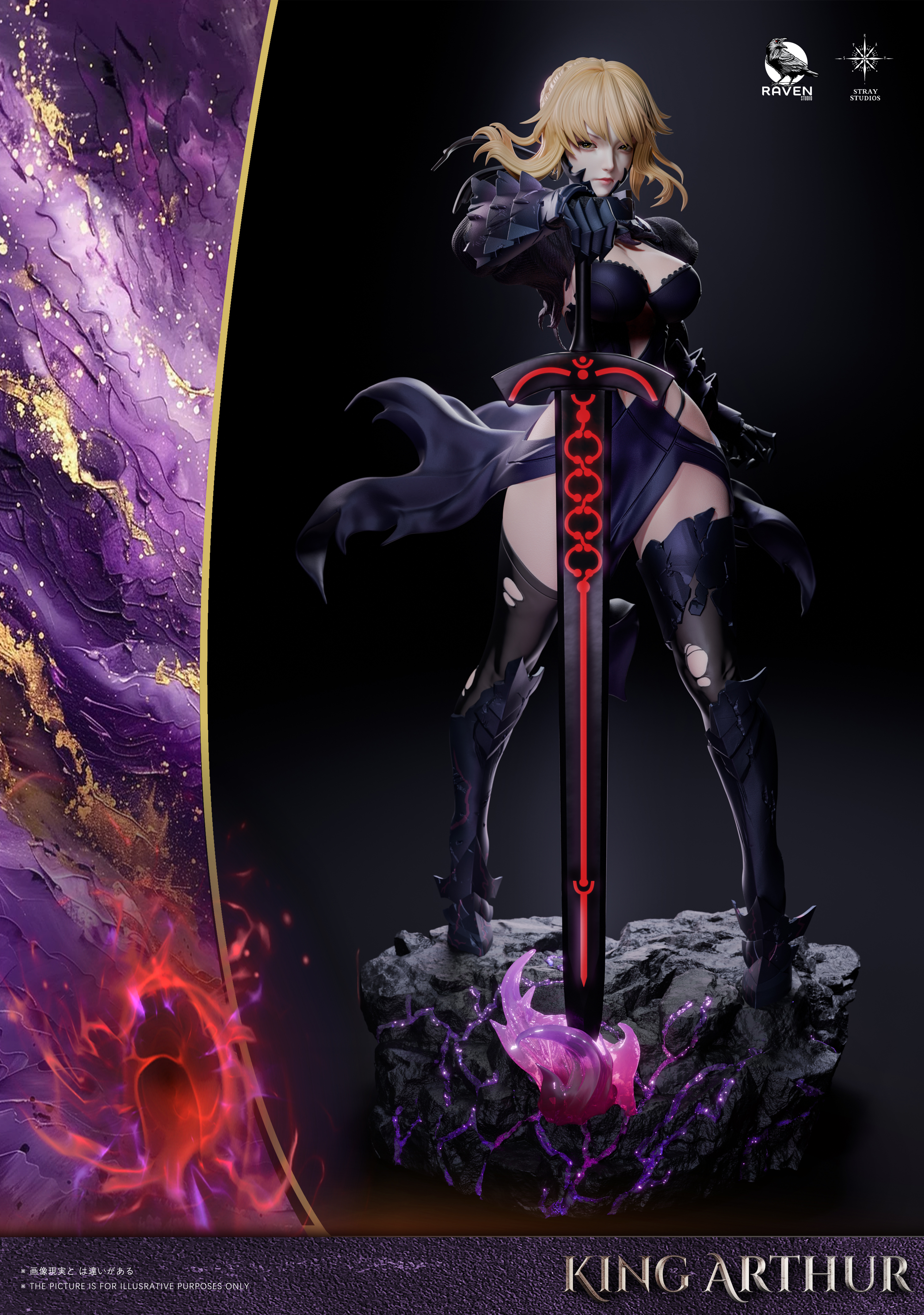 【Pre-sale】1/4 Scale 002 Black Saber-Raven and Stray Studios
