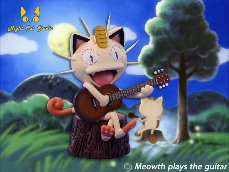 【Pre-sale】Meowth Plays the Guitar-Pokemon-Night Cat Studio