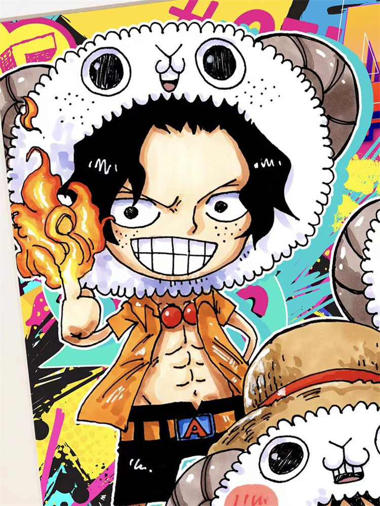 【Pre-sale】Three Brother Ace, Luffy & Sabo Decoration Painting-Xingkong Studio