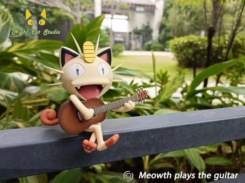 【Pre-sale】Meowth Plays the Guitar-Pokemon-Night Cat Studio