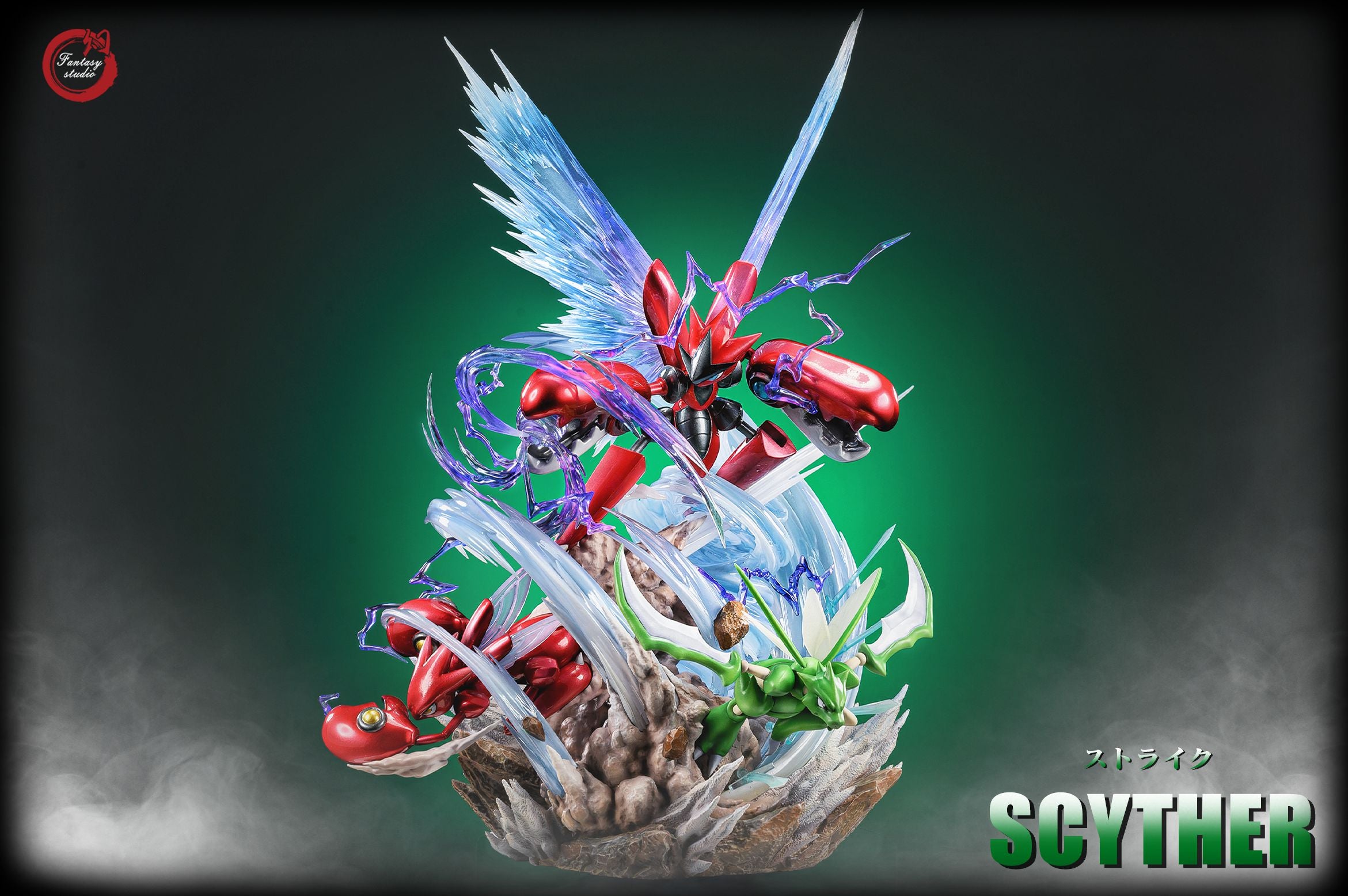 【In stock】GX Evolution Series 011 Swords Dance Scyther & Bullet Punch Scizor & Flash Cannon Mega Scizor with LED-Pokemon-Fantasy Studio