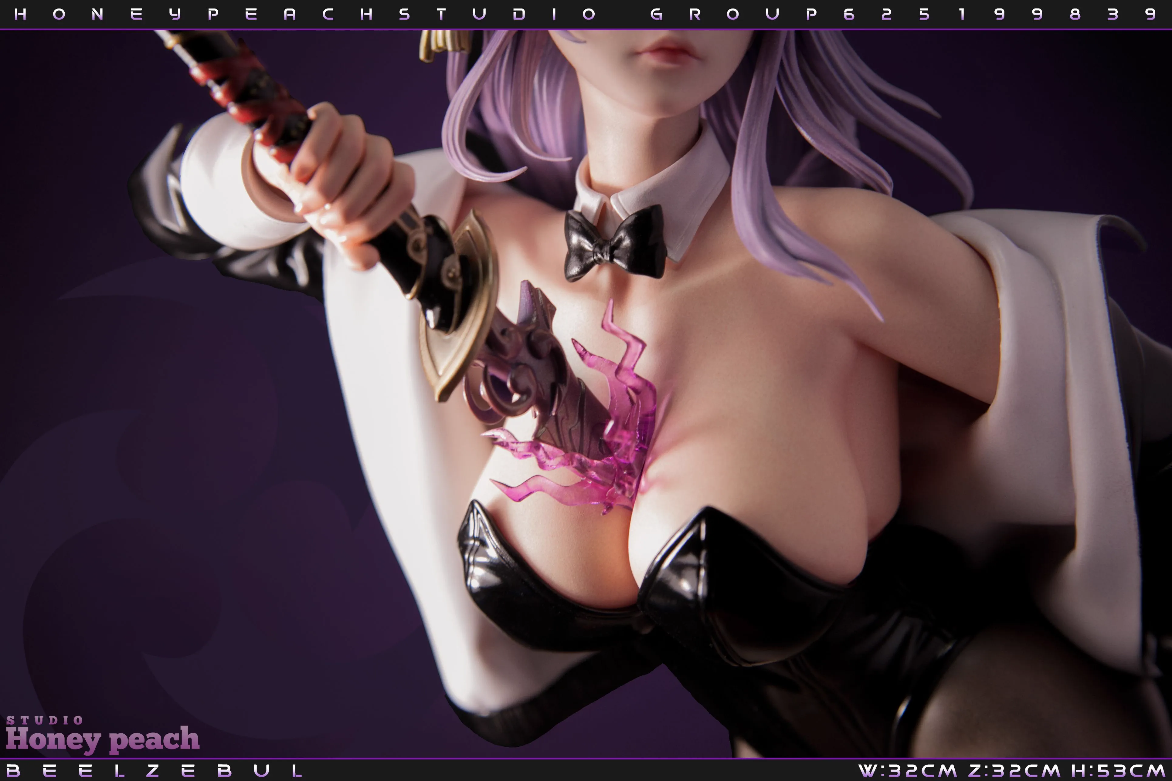 【Pre-sale】1/4 Scale Dark Bunny Girl Beelzebul-Genshin Impact-HoneyPeach Studio