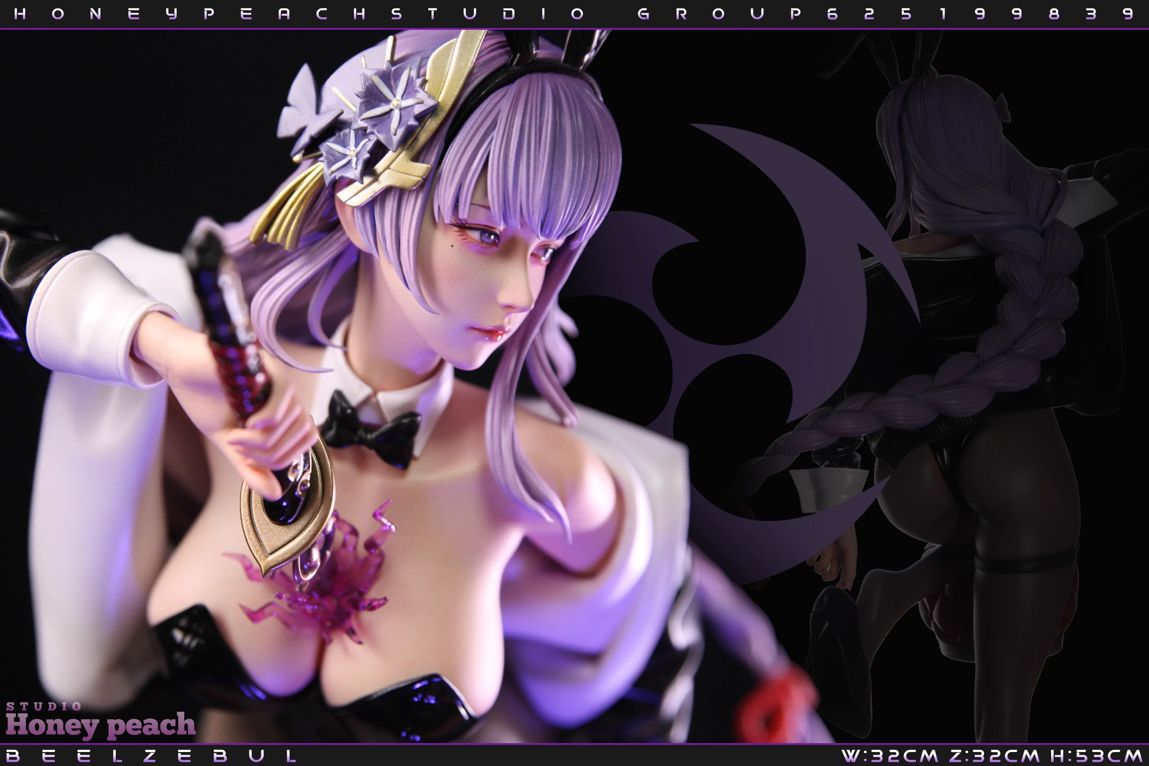 【Pre-sale】1/4 Scale Dark Bunny Girl Beelzebul-Genshin Impact-HoneyPeach Studio