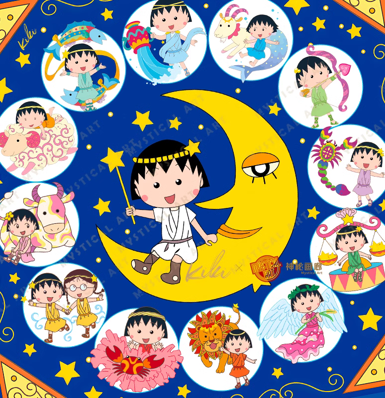 【Pre-sale】Decorative Painting of 12 Signs Of The Zodiac-Chibi Maruko-chan-Mystical Art Studio