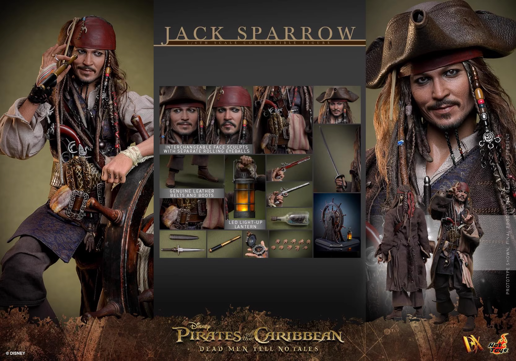 【Sold out】1/6 Scale DX38 Jack Sparrow-Pirates of the Caribbean-HotToys Studio