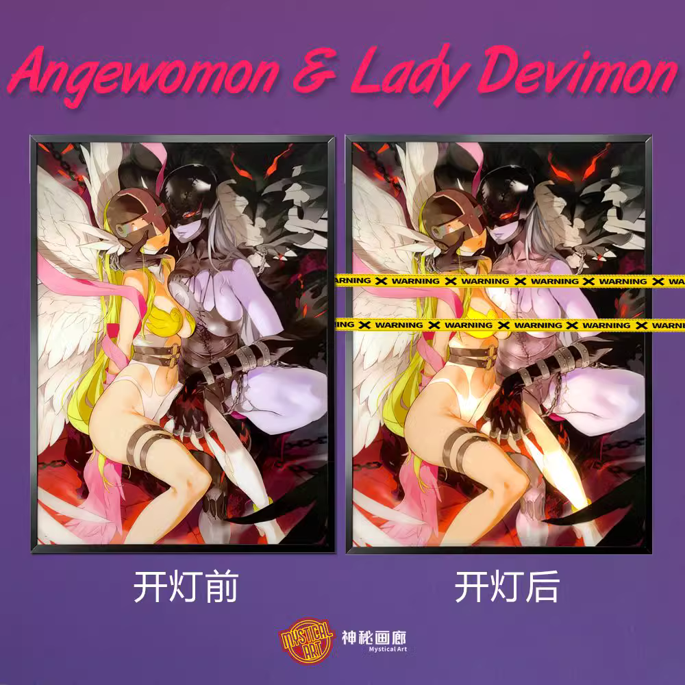 【In stock】Decorative Painting of Angewomon & Lady Devimon-Digimon-Mystical Art Studio