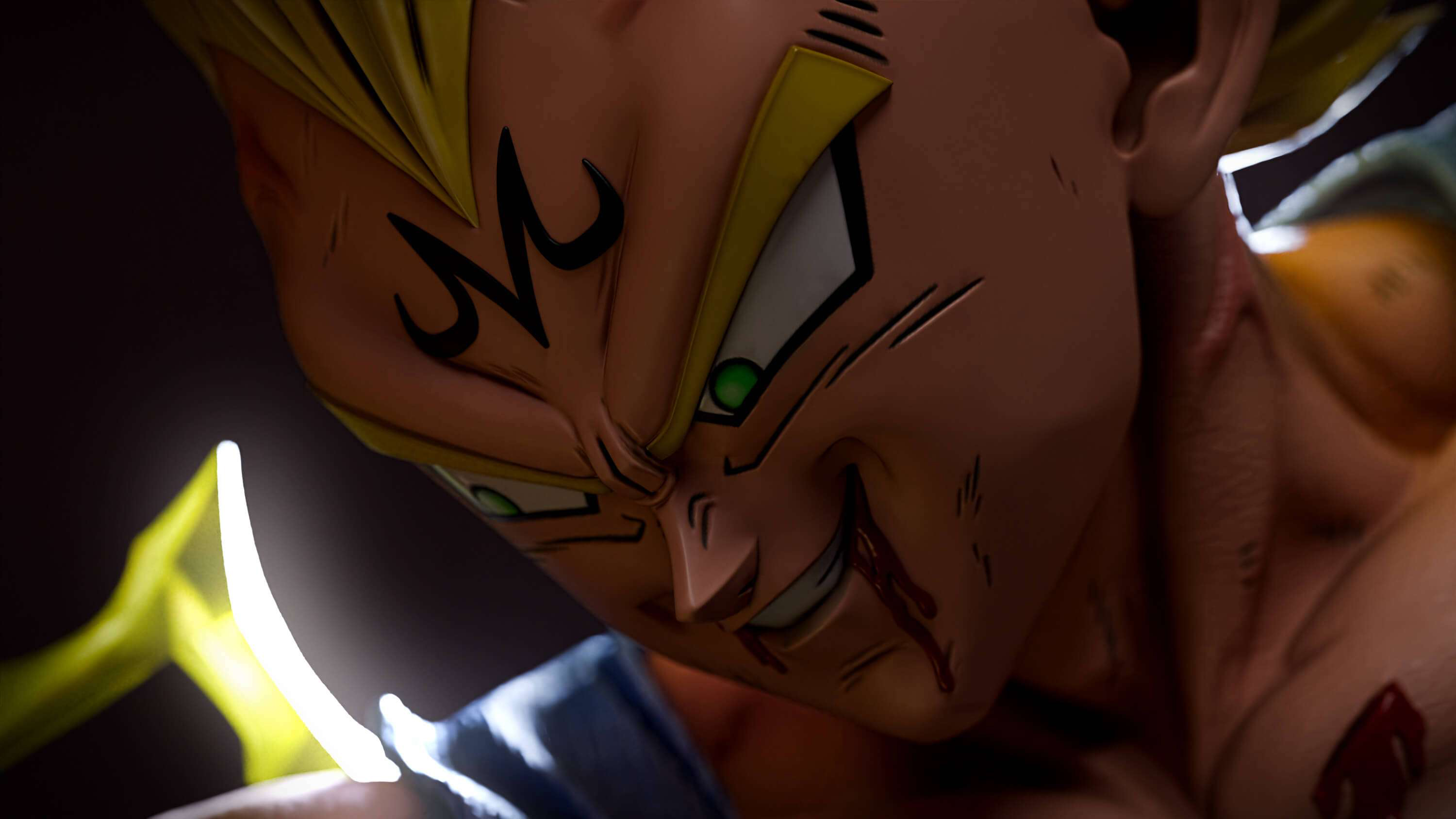 【Sold out】1/4 Scale Super Saiyan 2 Son Goku VS Super Saiyan 2 Vegeta with LED-KD Studio