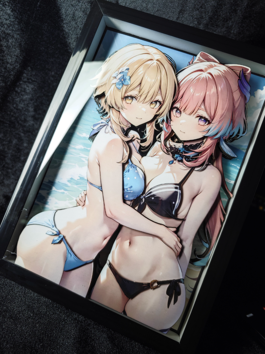 【In stock】D9-001 Decorative Painting of Lumine & Sangonomiya Kokomi-Genshin Impact-Dorobou Neko Studio