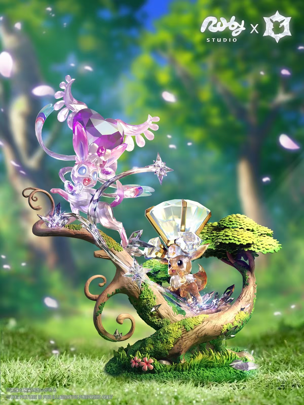 【Pre-sale】Crystal Eevee & Sylveon-Pokemon-Ruby Studio