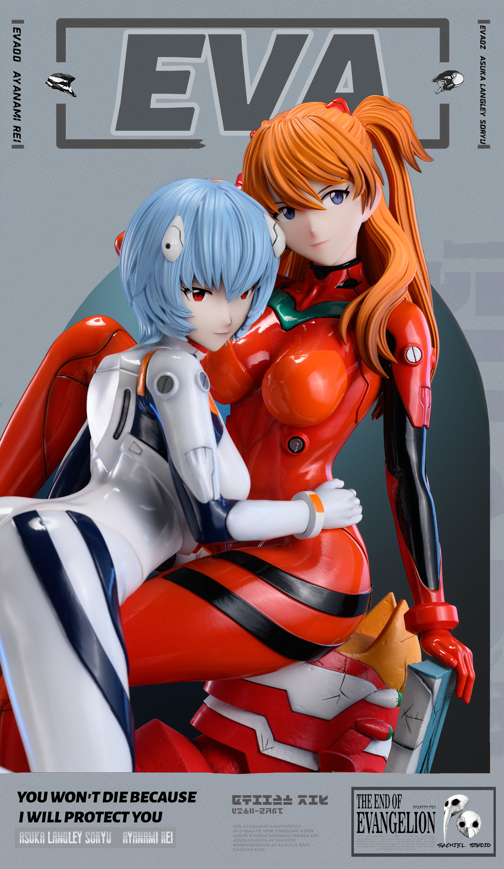 【Pre-sale】1/4 Scale Asuka Langley Soryu & Ayanami Rei-EVA-SACHIEL STUDIO