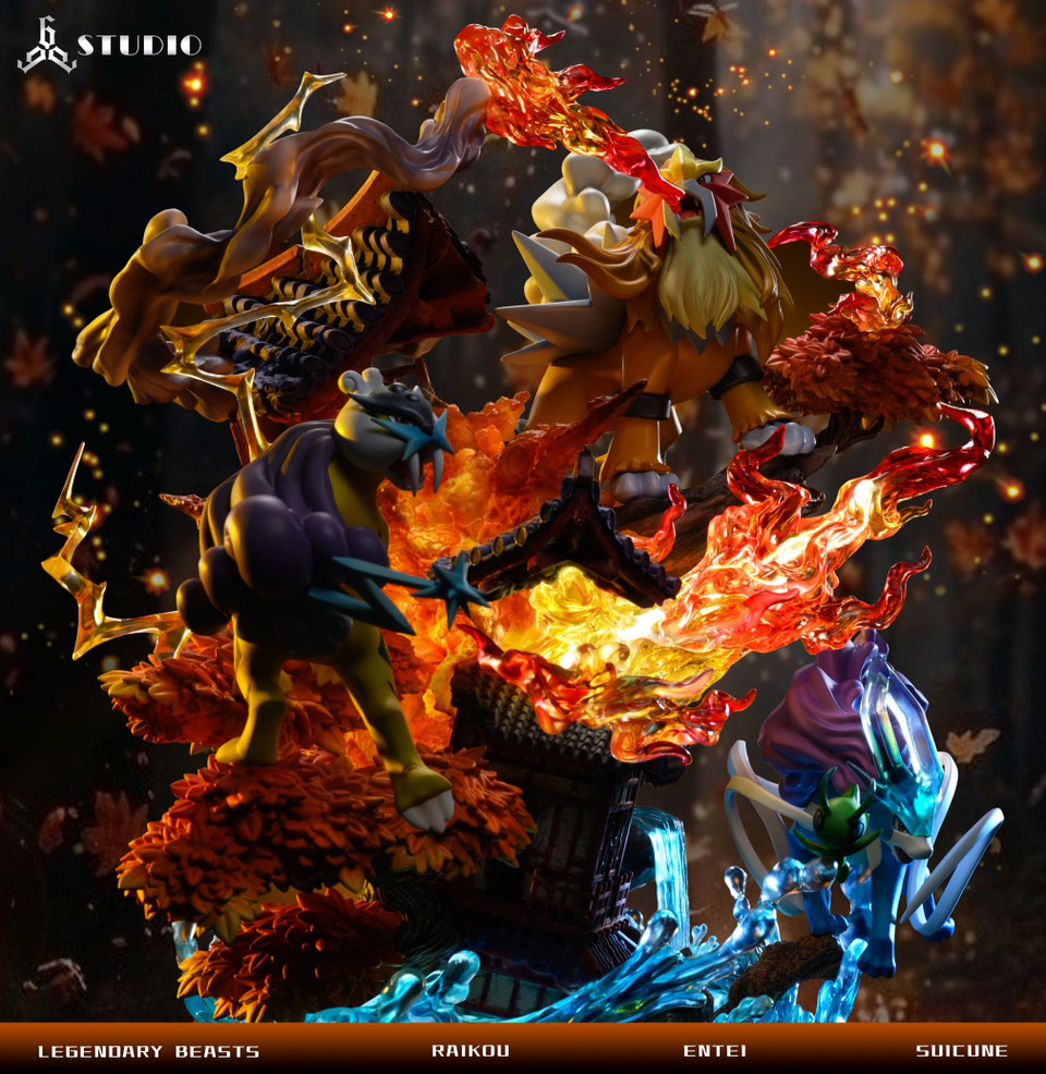 【Sold out】Pokemon Entei & Raikou & Suicune with LED-Pokemon-666 Studio
