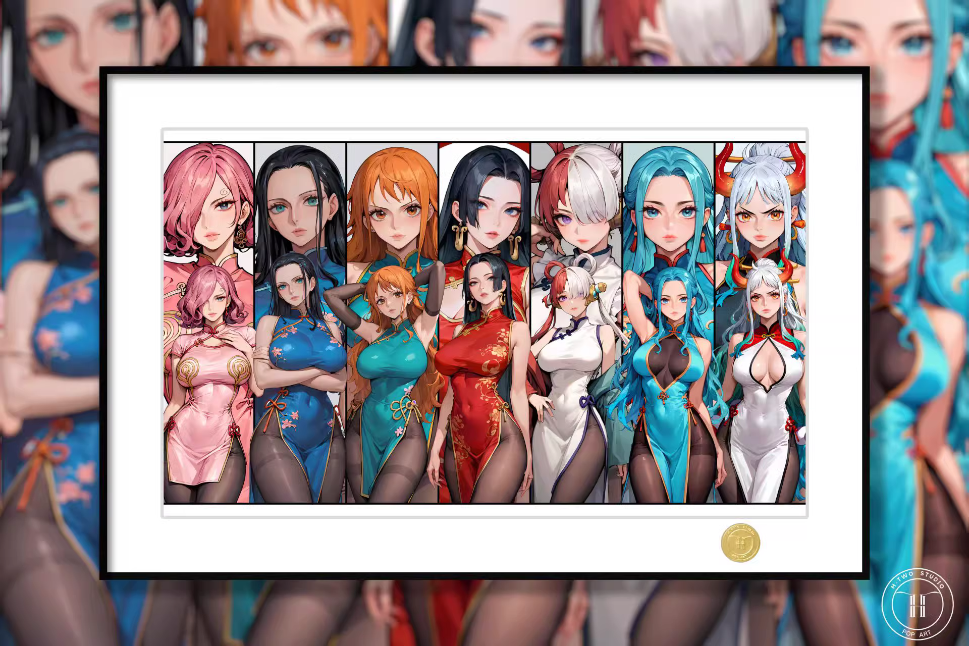 【Pre-sale】Decorative Painting of Seven Girls Dressed in Cheongsam-H2 Studio