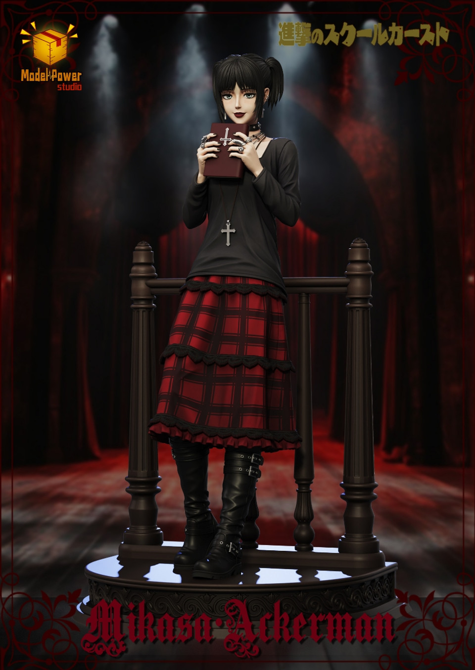 【Sold out】Gothic costume Mikasa Ackerman-Attack on Titan-Model Power Studio