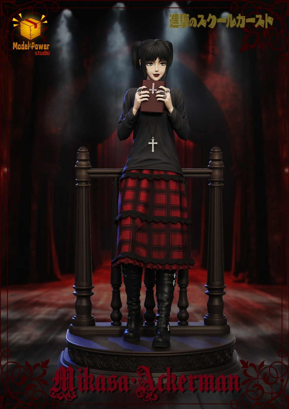 【Sold out】Gothic costume Mikasa Ackerman-Attack on Titan-Model Power Studio