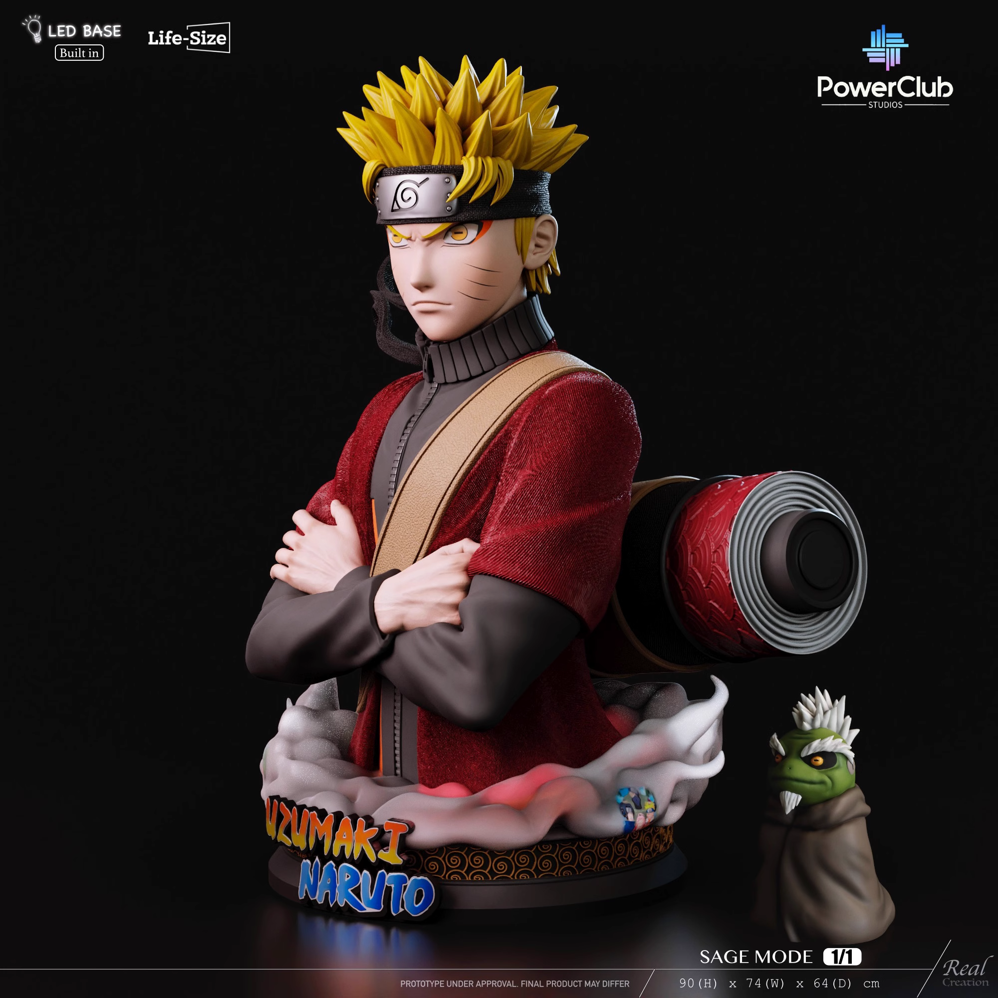 【Pre-sale】1/1 Scale Bust of Naruto Sage Mode with LED-PowerClub and RCS Studios