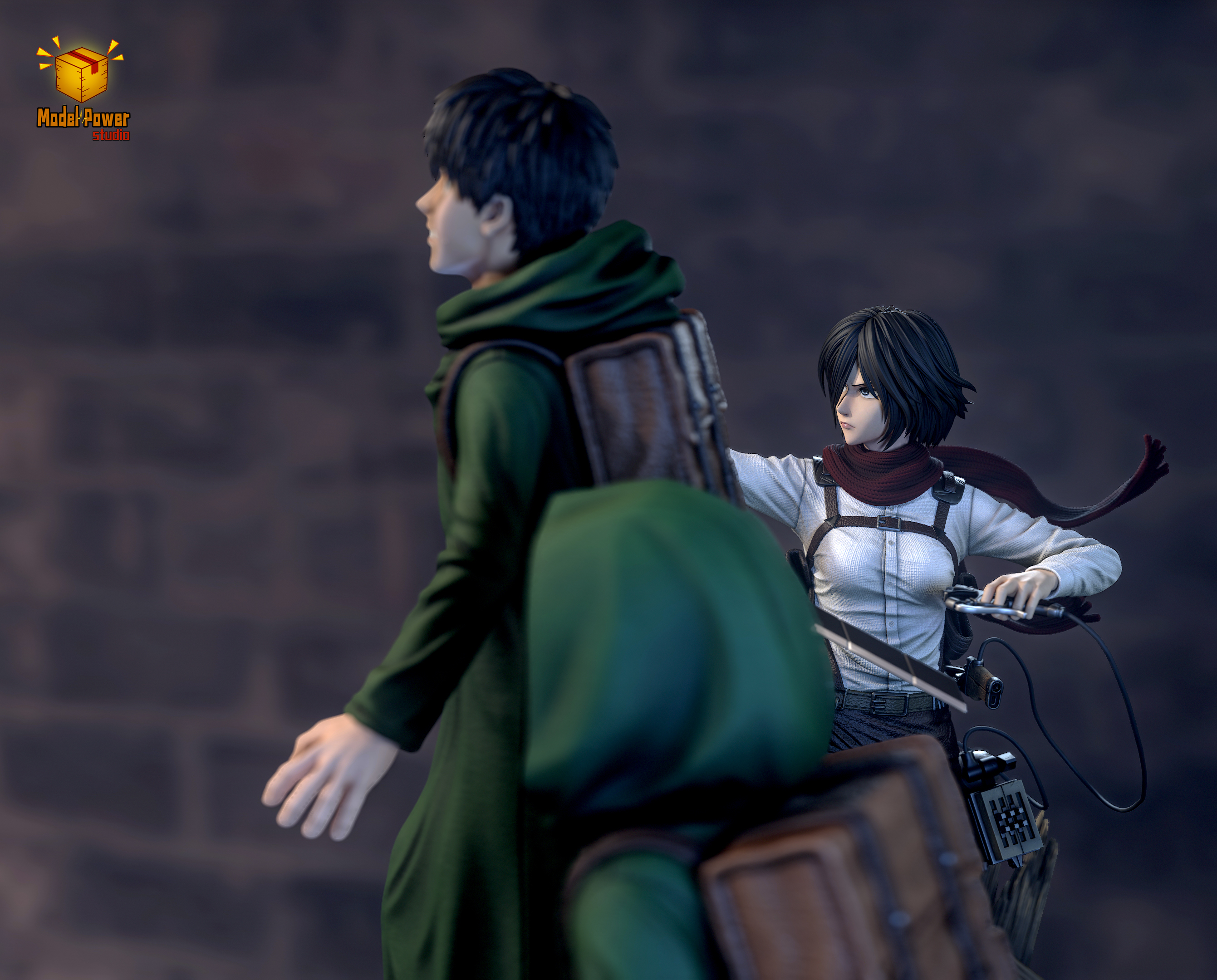【Sold out】Basement Group Eren, Armin and Mikasa-Attack on Titan-Model Power Studio