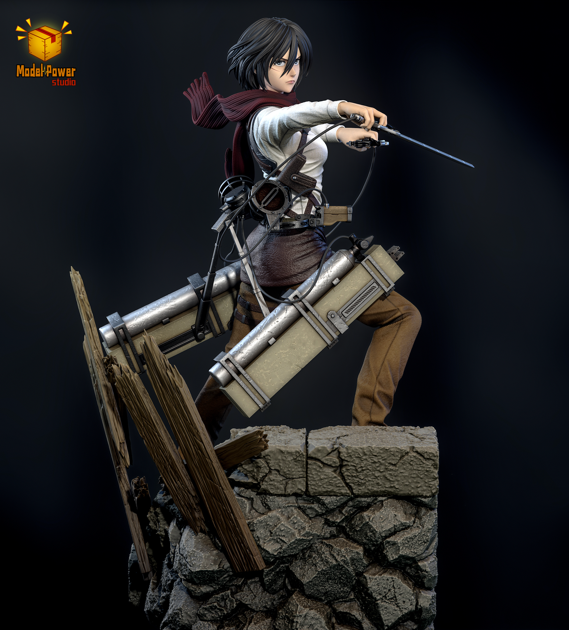 【Sold out】Basement Group Eren, Armin and Mikasa-Attack on Titan-Model Power Studio