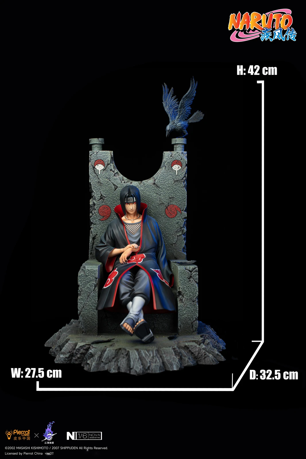 【Sold out no more】1/6 Scale Licensed Itachi Uchiha with LED-Pierrot China x PickStar Studios