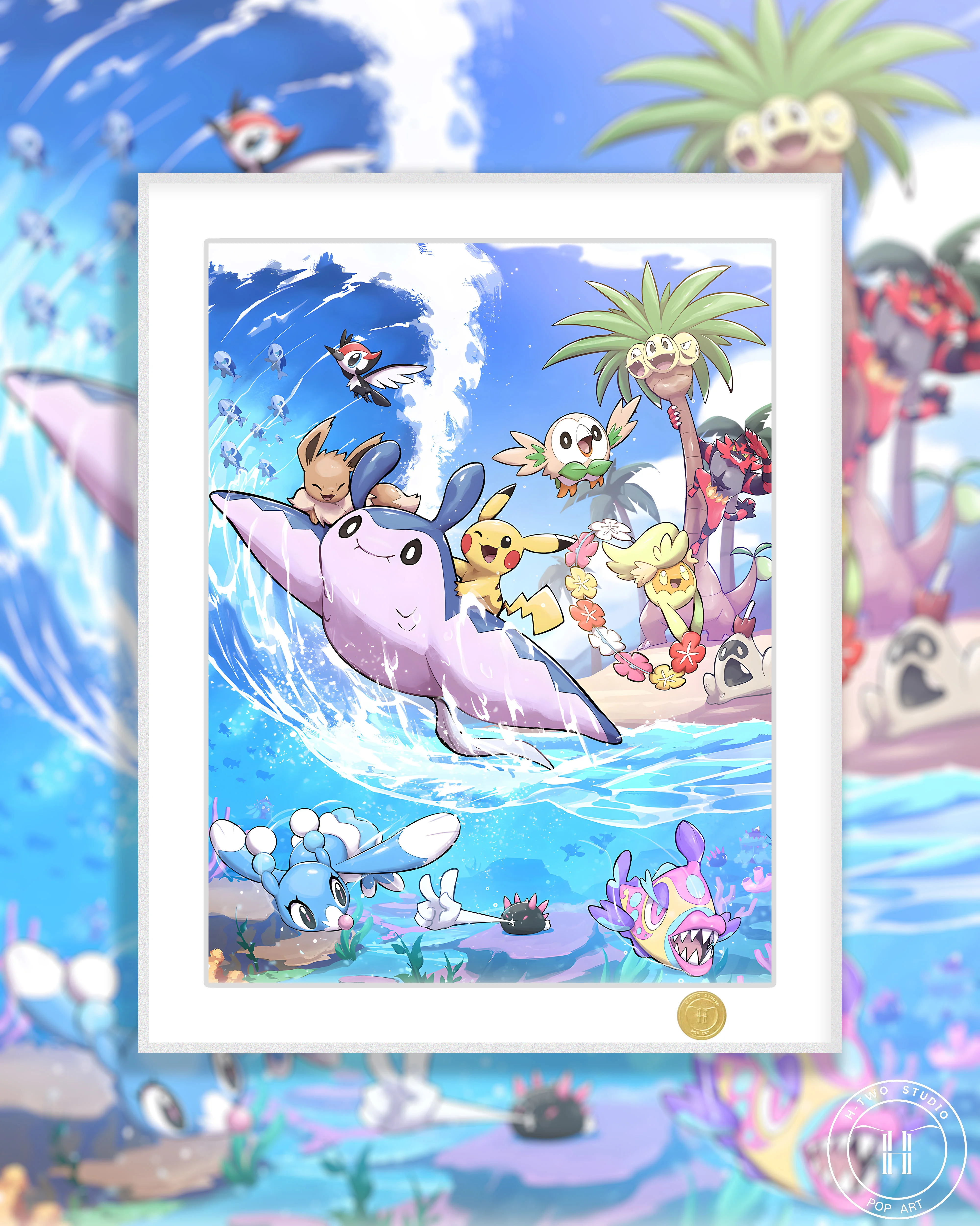 【Pre-sale】Decorative Painting of Summer Alola-Pokemon-H2 Studio