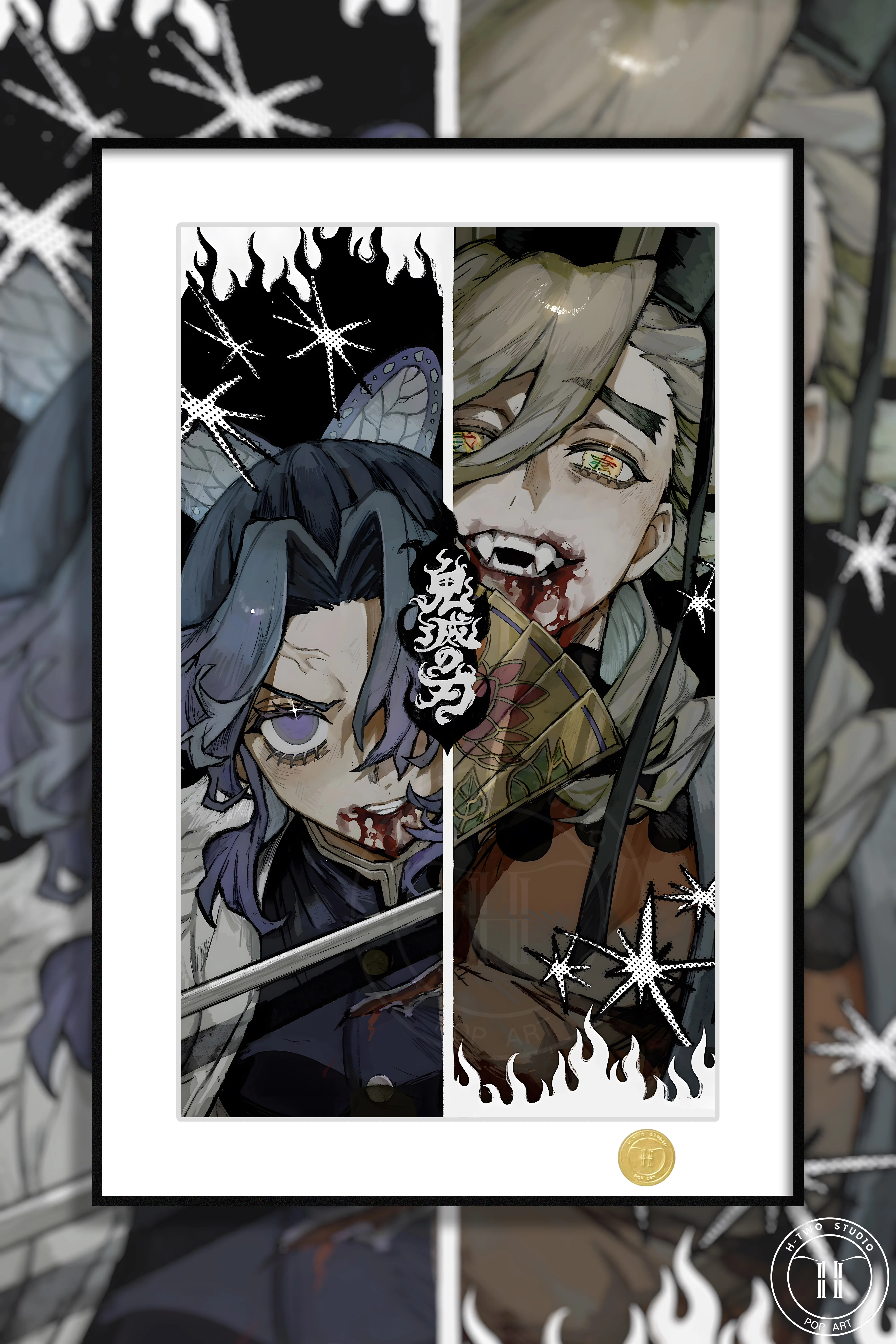 【Pre-sale】Decorative Painting of Kochou Shinobu vs Douma-H2 Studio